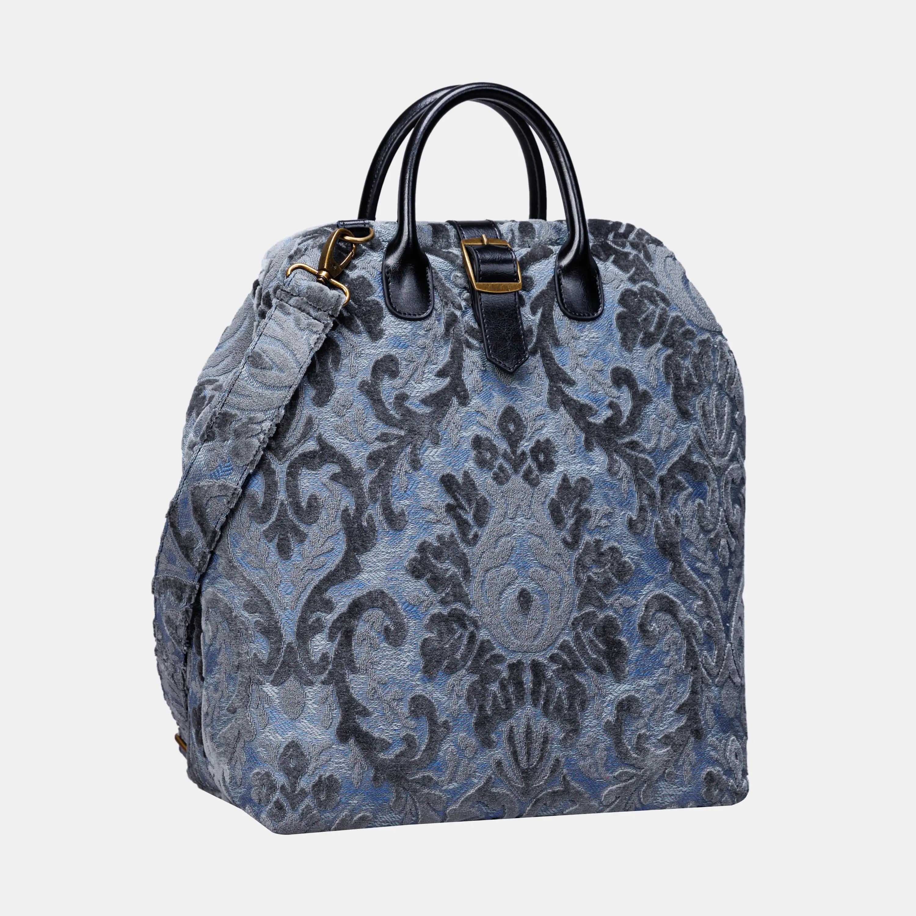 Burnout Velvet Steel Blue Carpet Laptop Backpack of America overview
