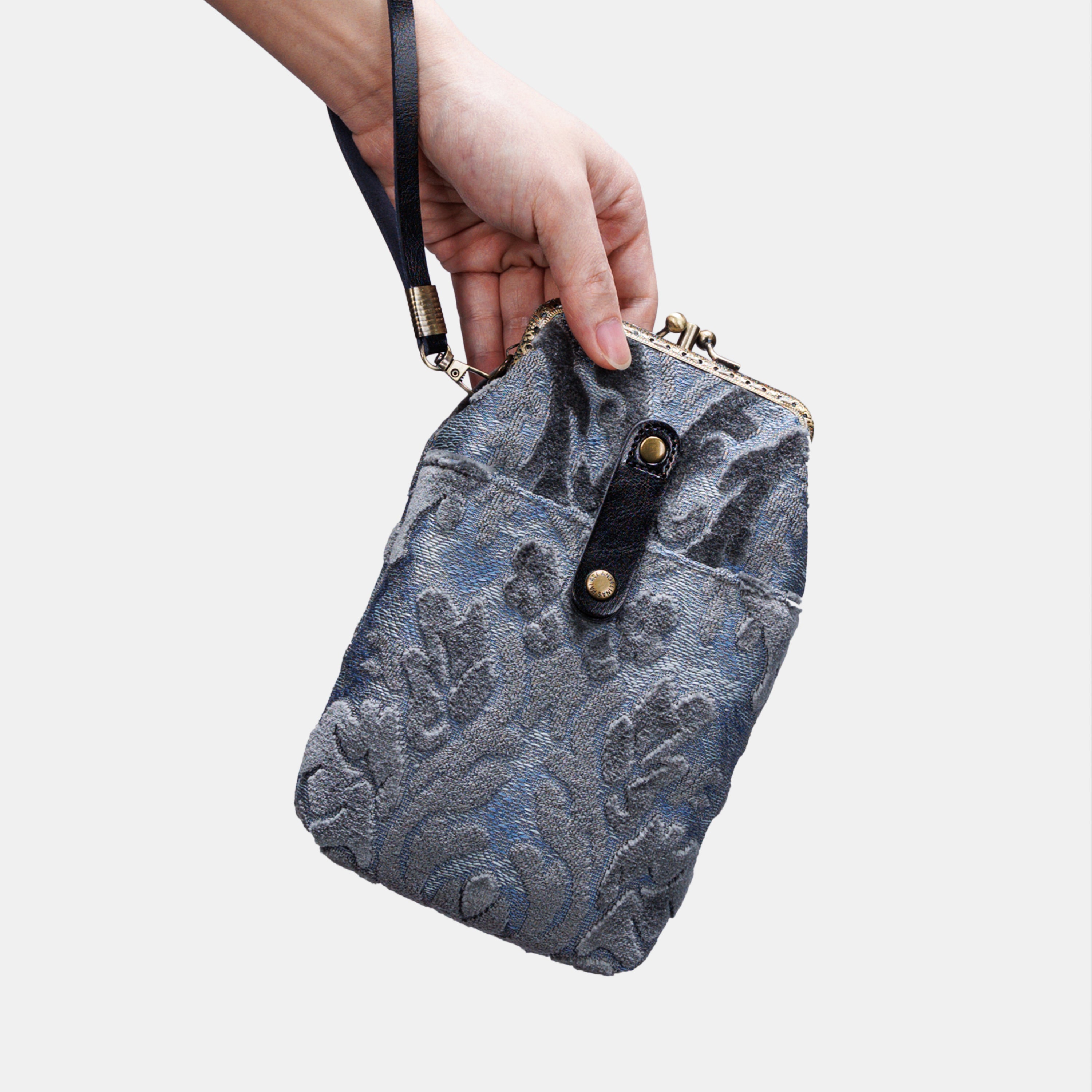 Burnout Velvet Steel Blue Carpet Phone Case Carpetbag of America main