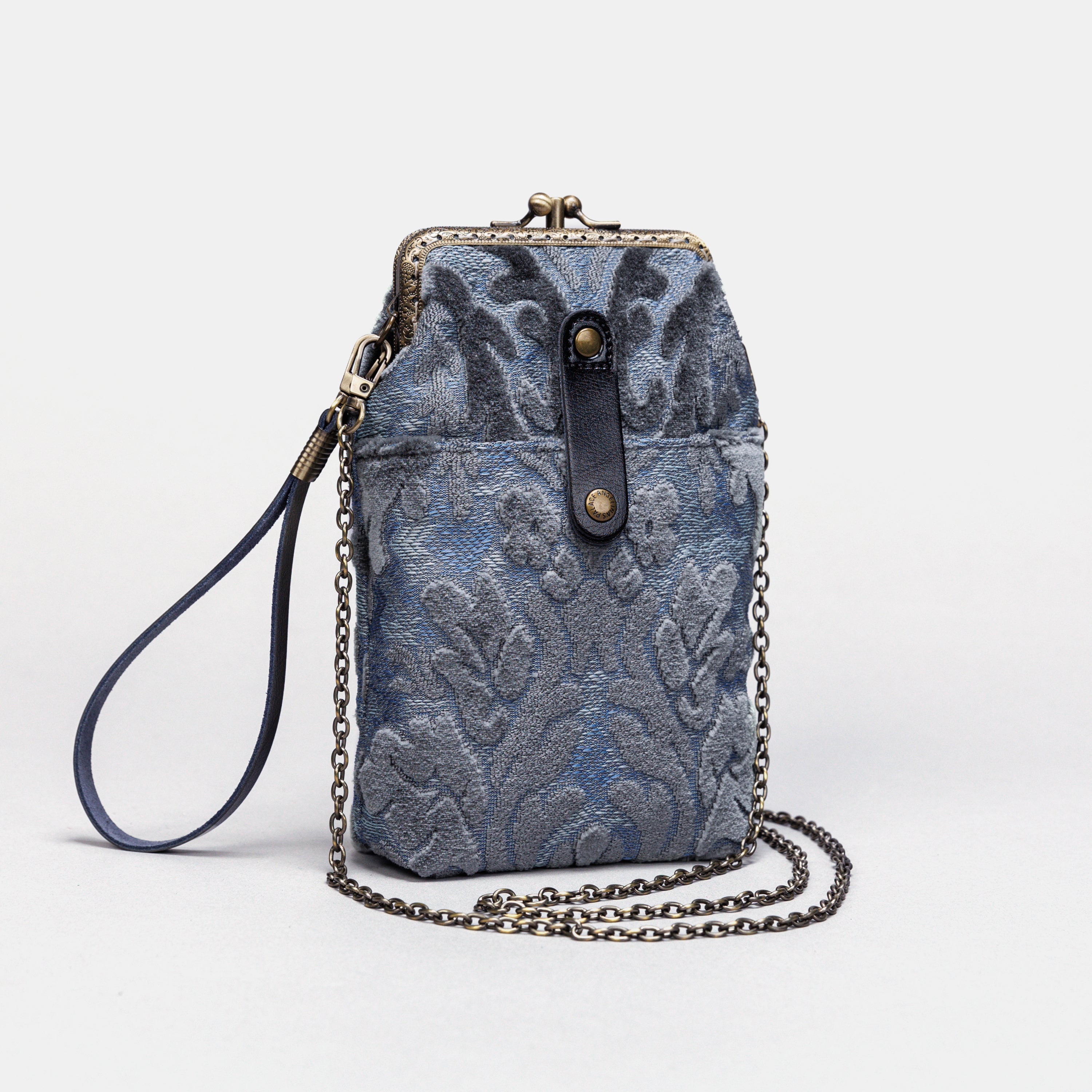 Burnout Velvet Steel Blue Carpet Phone Case Carpetbag of America front side