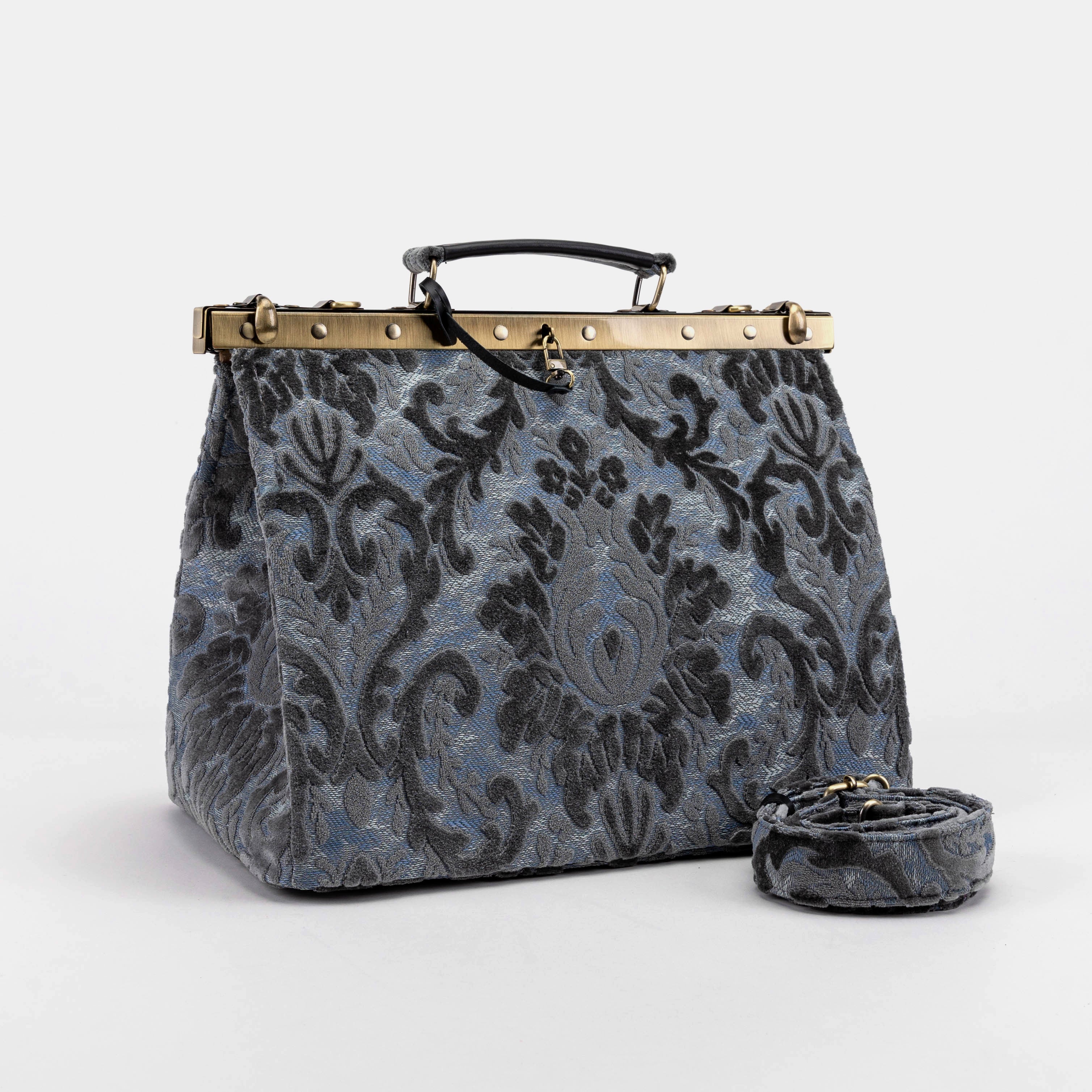 Burnout Velvet Steel Blue Celine Carpet Gladstone Bag of America main