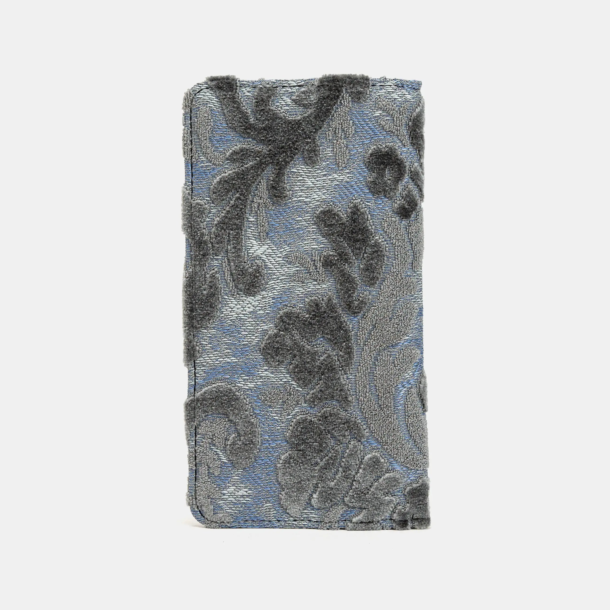 Burnout Velvet Steel Blue Checkbook Cover of America back