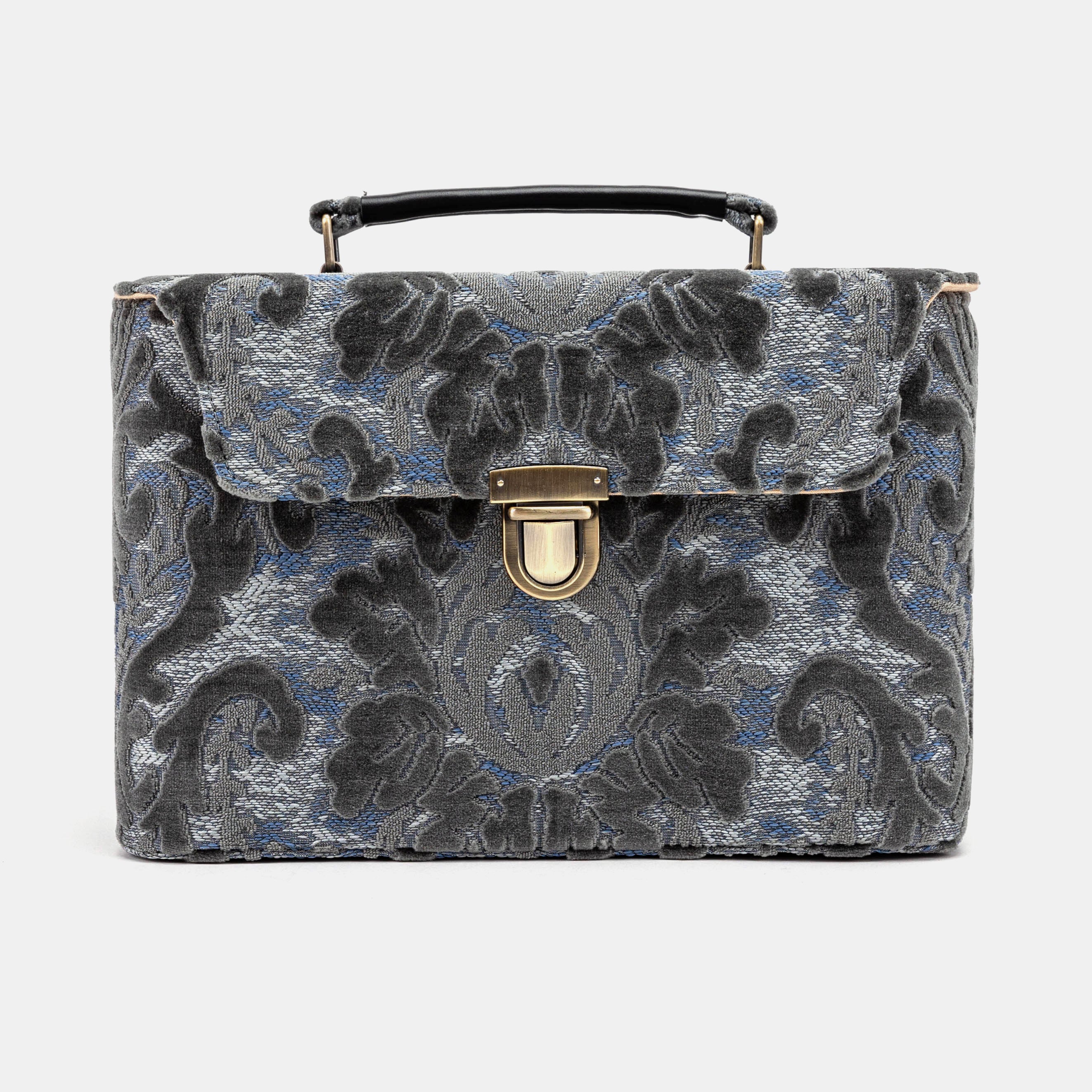 Burnout Velvet Steel Blue Josephine Large Train Case main