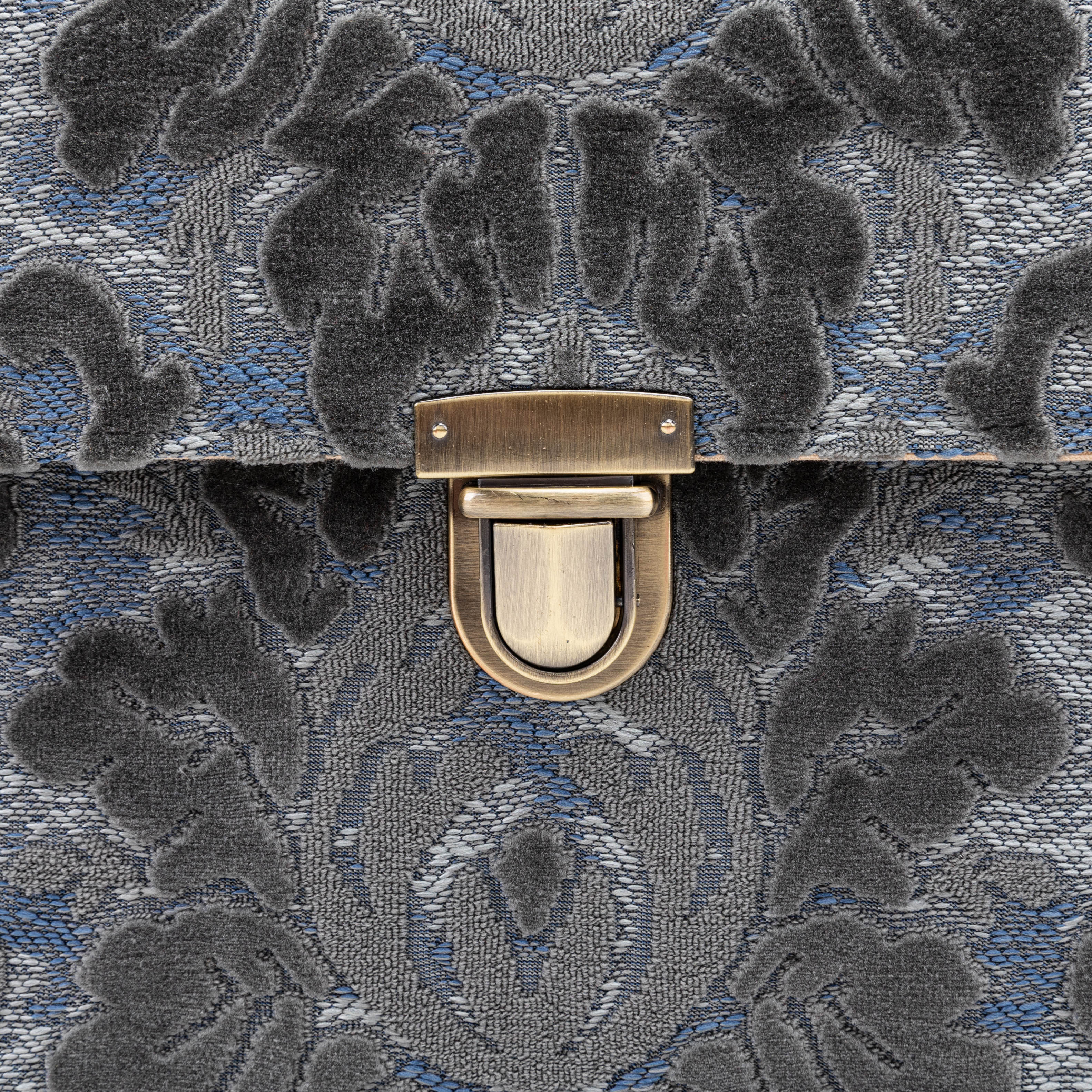 Burnout Velvet Steel Blue Josephine Large Train Case part