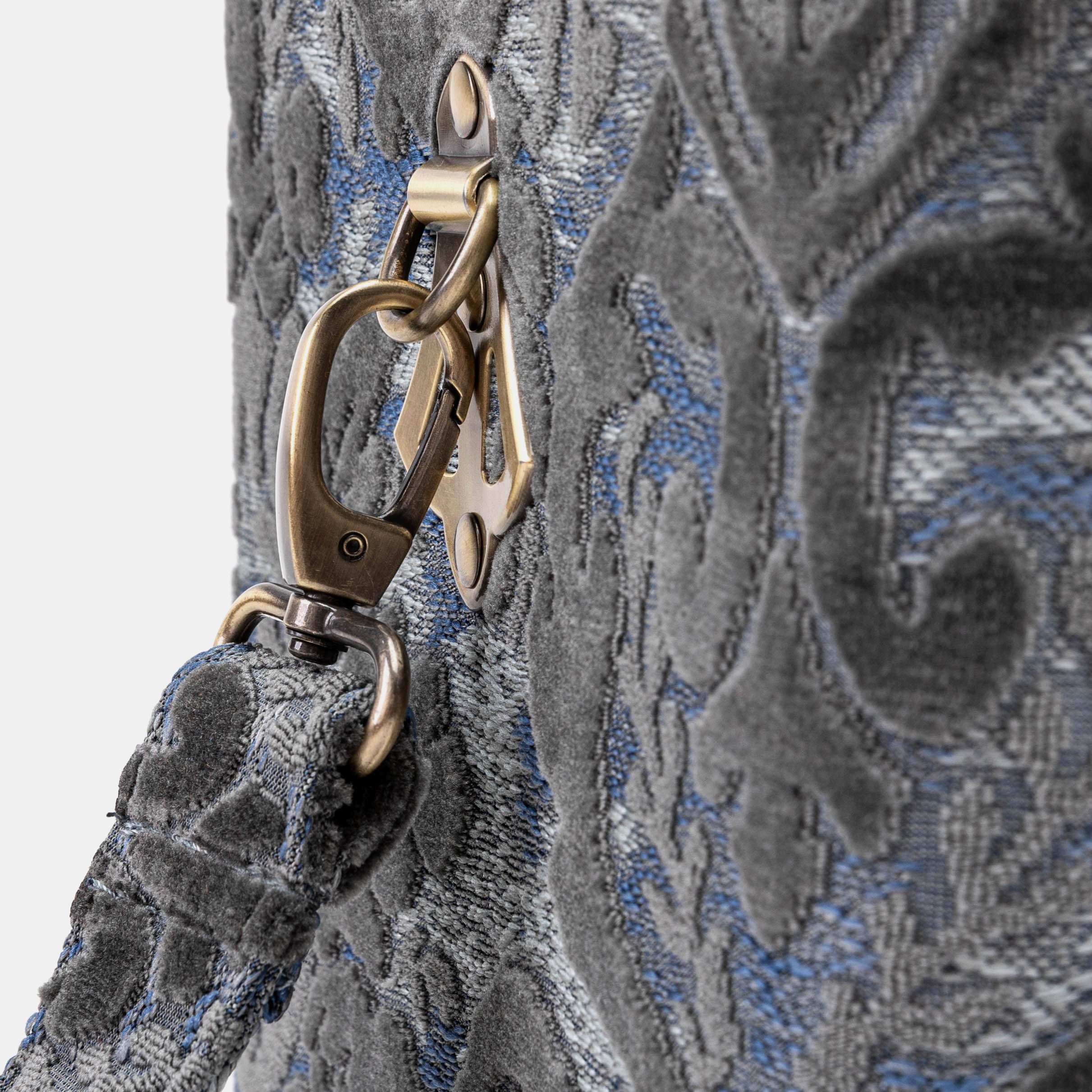 Burnout Velvet Steel Blue Josephine Large Train Case specifics