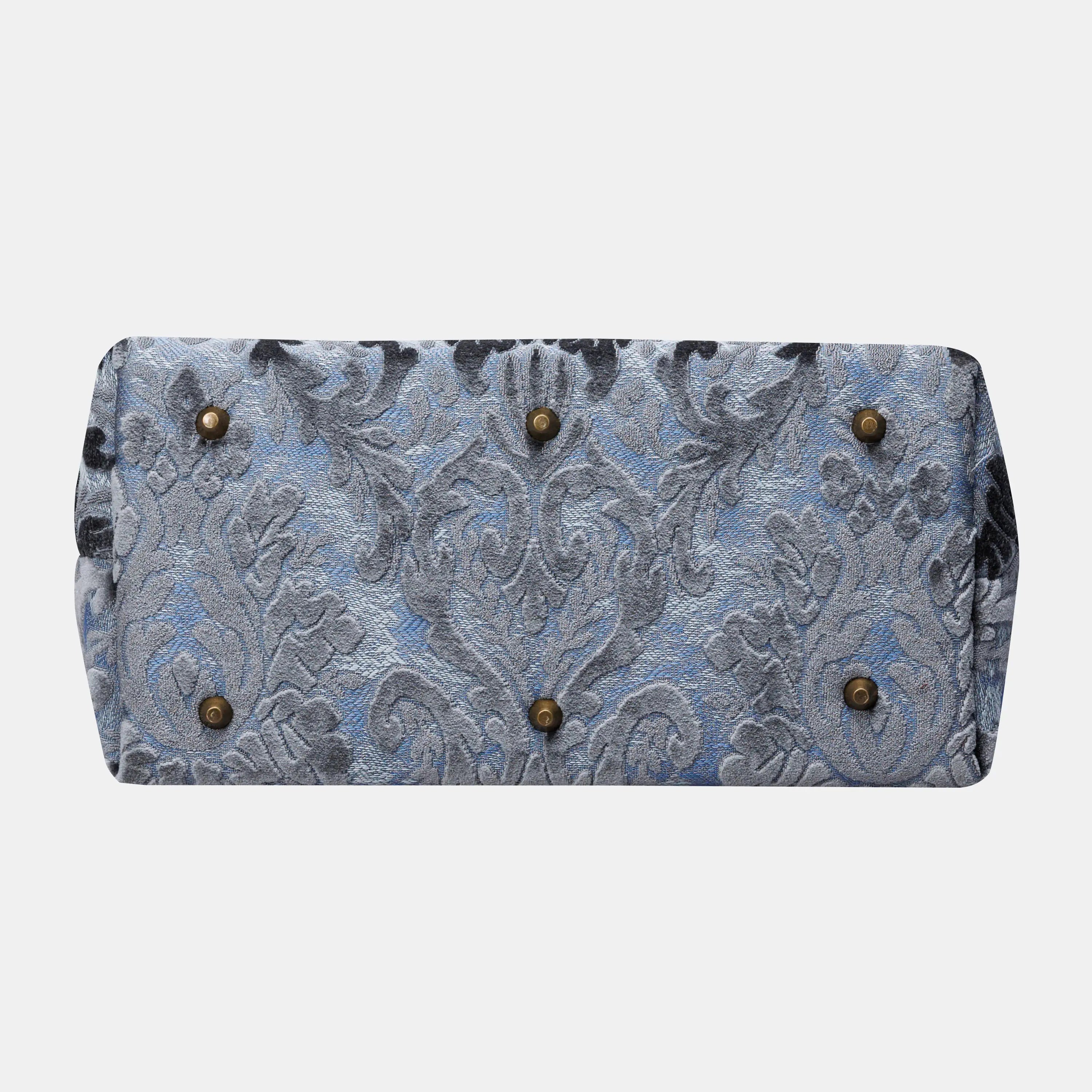 Burnout Velvet Steel Blue Knitting Project Bag  of America-bottom