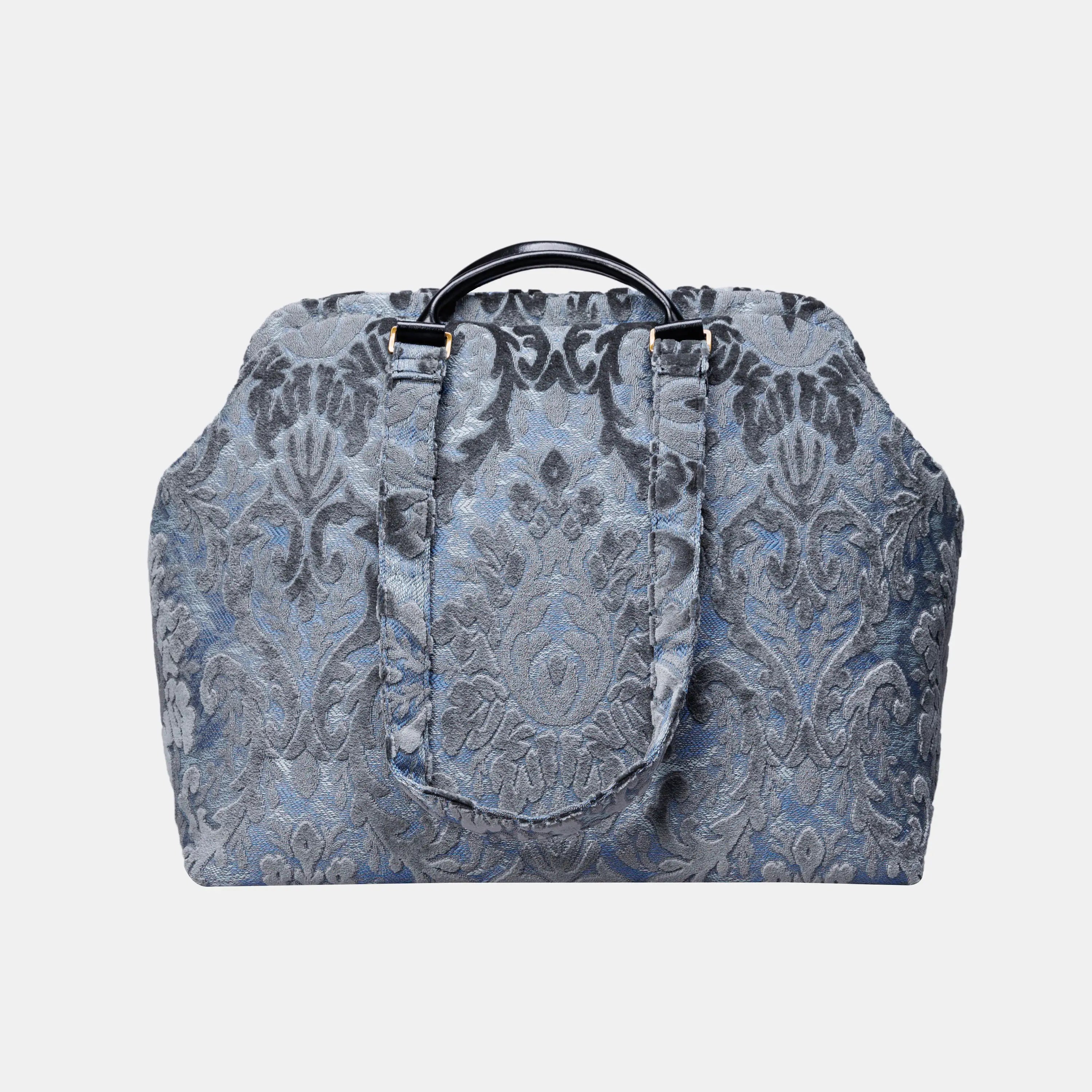 Burnout Velvet Steel Blue Knitting Project Bag  of America-main