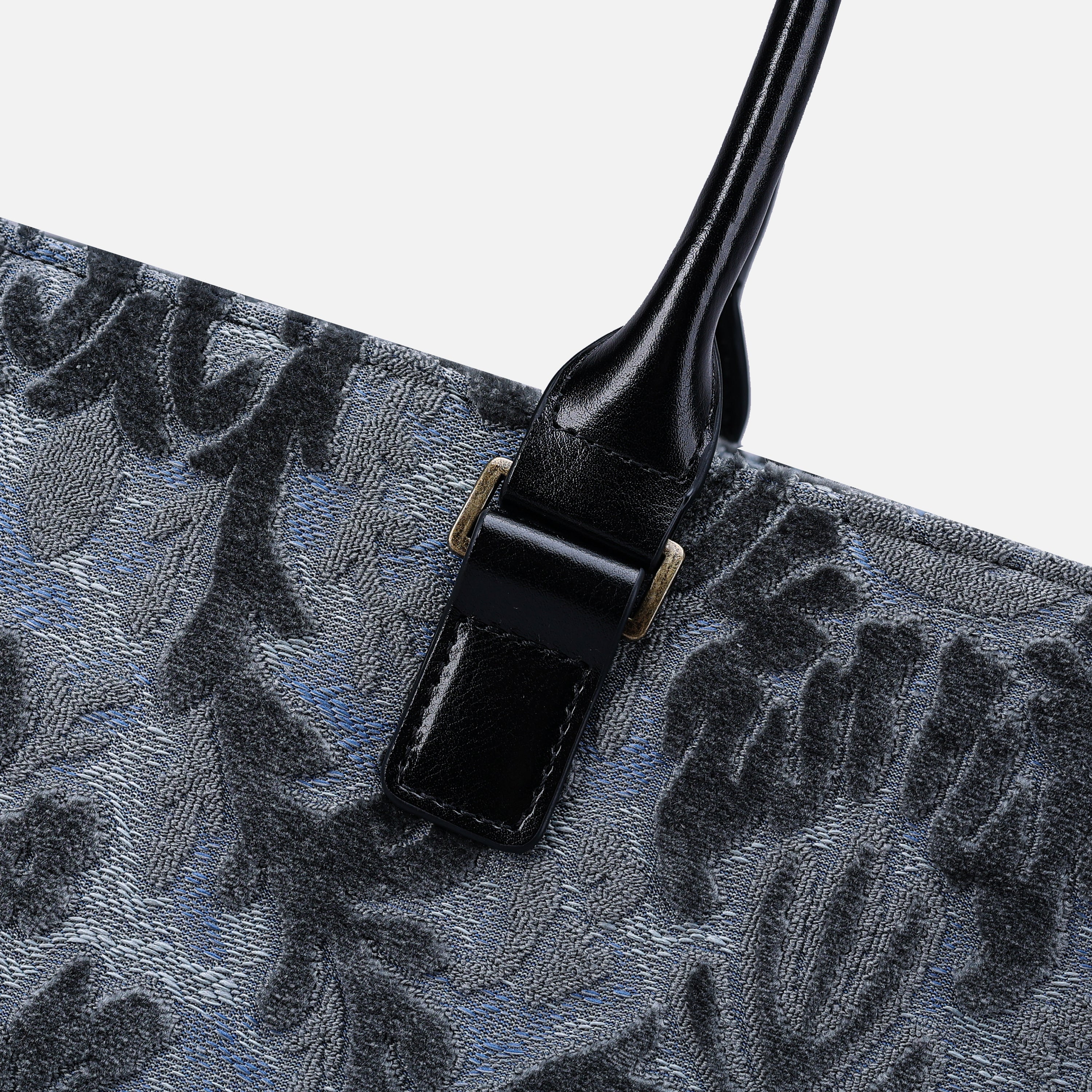 Burnout Velvet Steel Blue Laptop Work Tote  of America detail