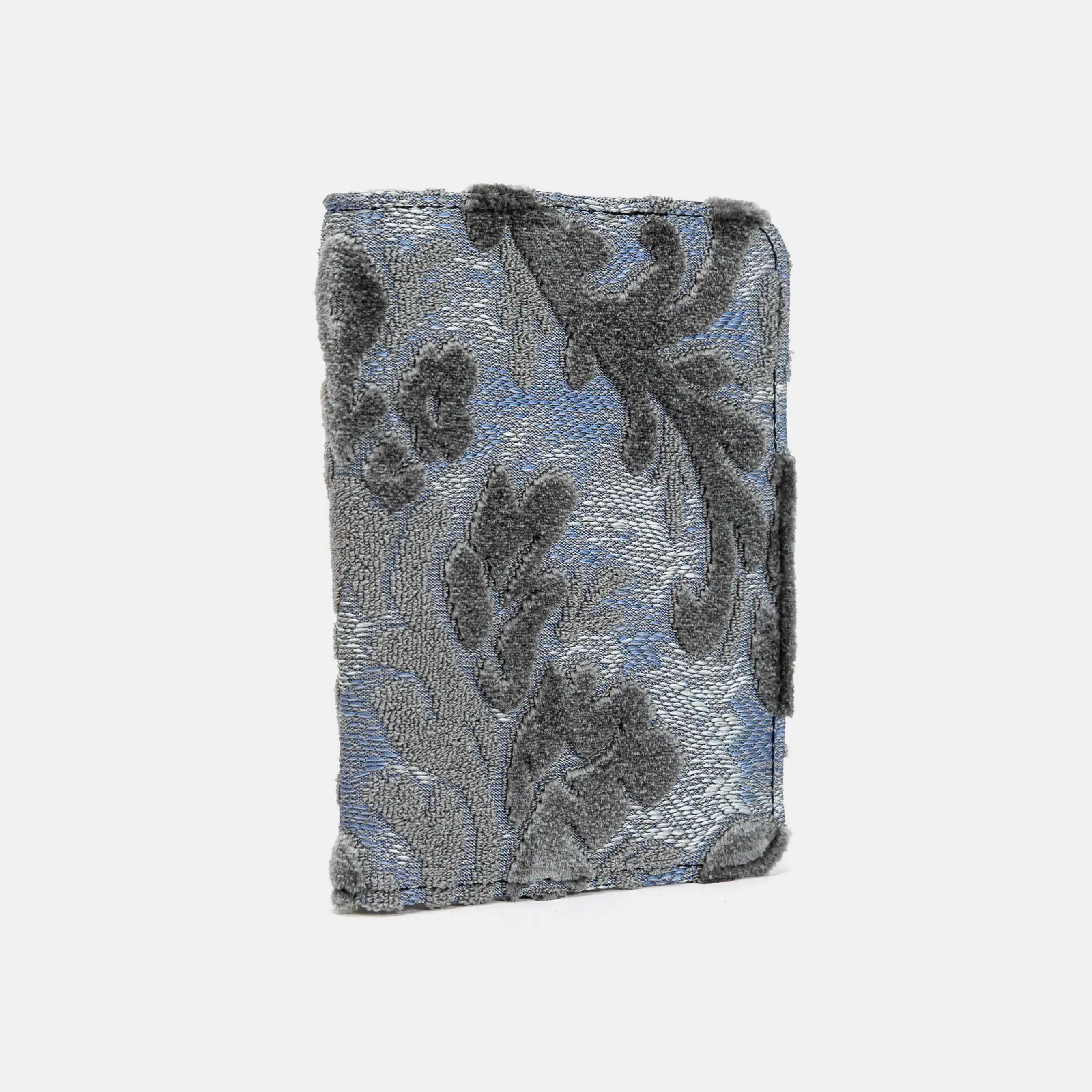 Burnout Velvet Steel Blue Passport Cover of America  side