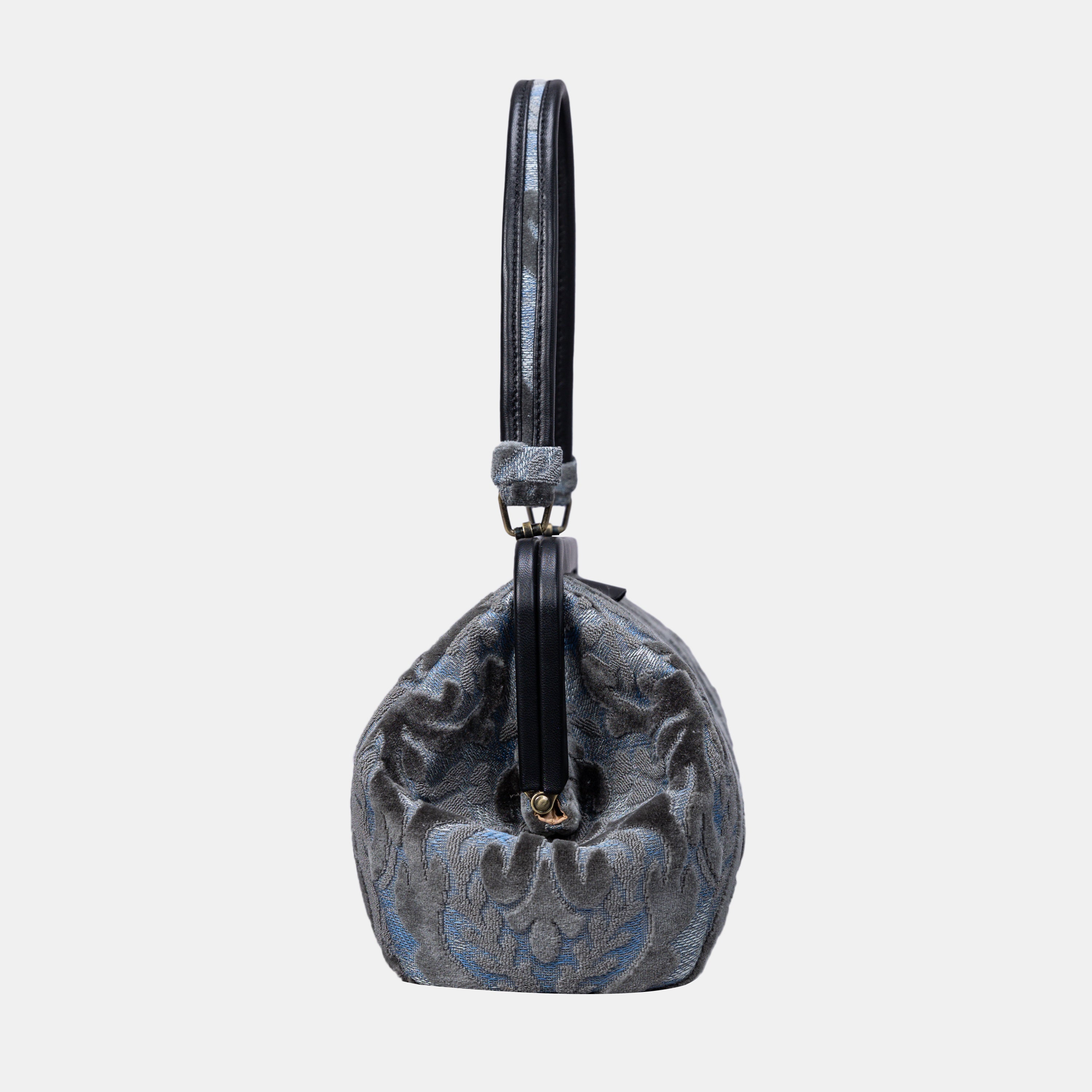 Burnout Velvet Steel Blue Shoulder Bag left
