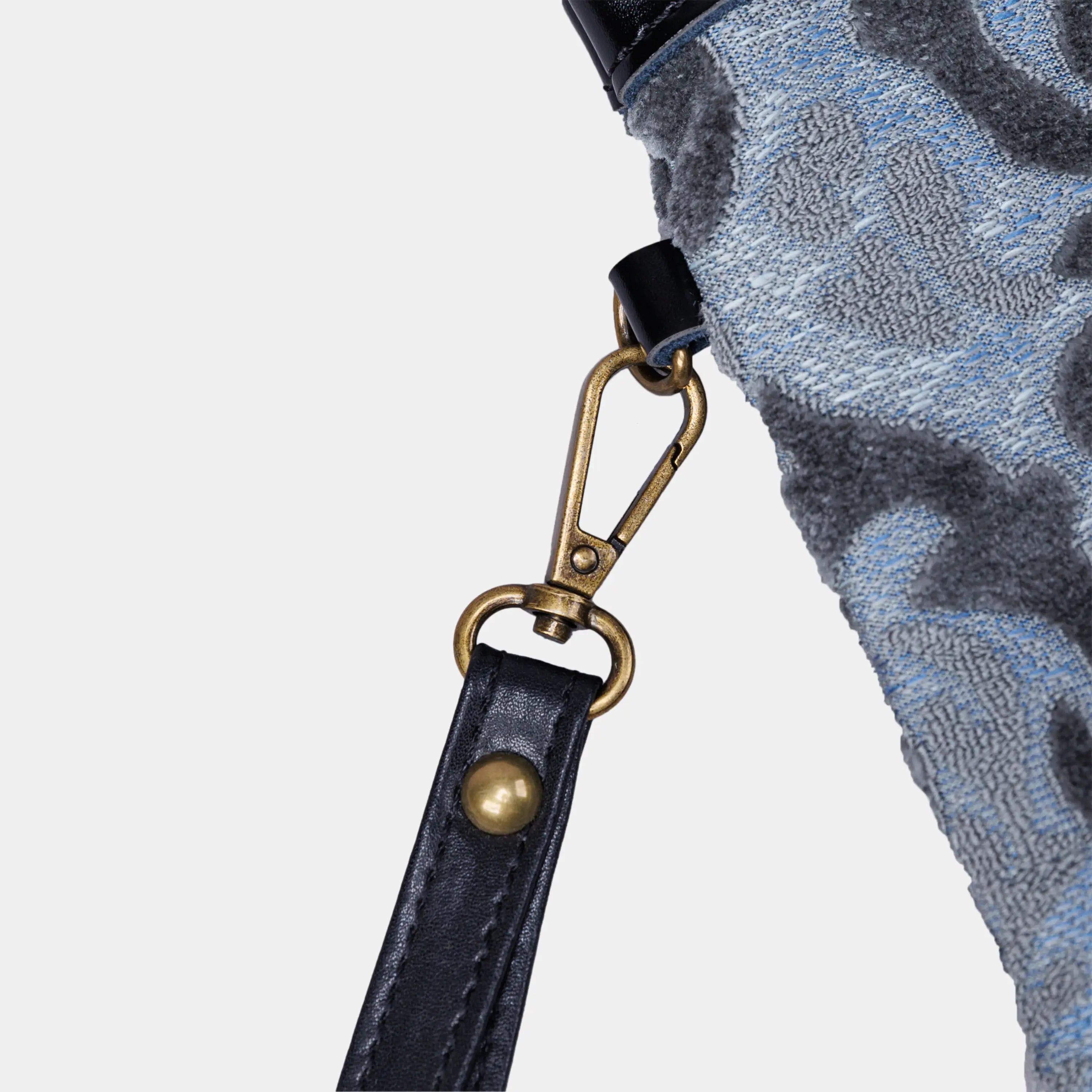 Burnout Velvet Steel Blue Wristlet Clutch carpet bag MCW Handmade details