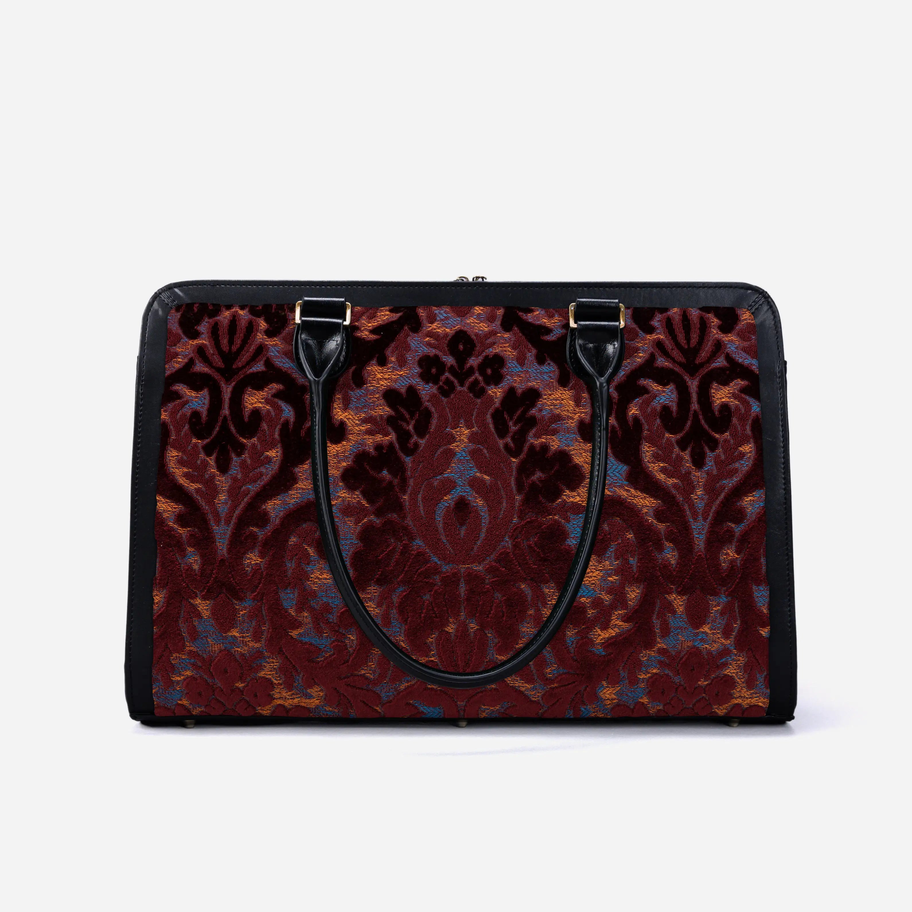 Burnout Velvet Wine Business Tote of America back