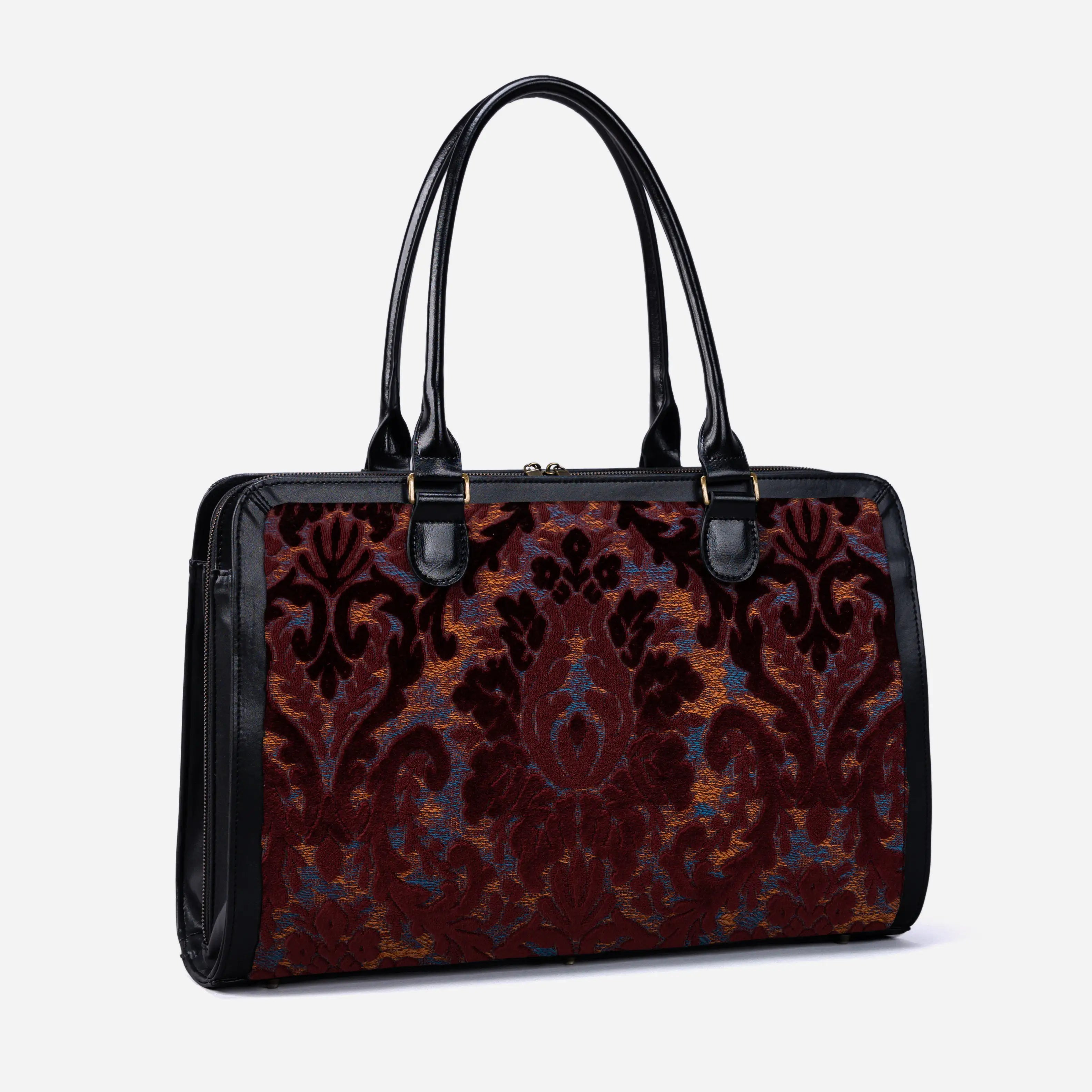 Burnout Velvet Wine Business Tote of America side front