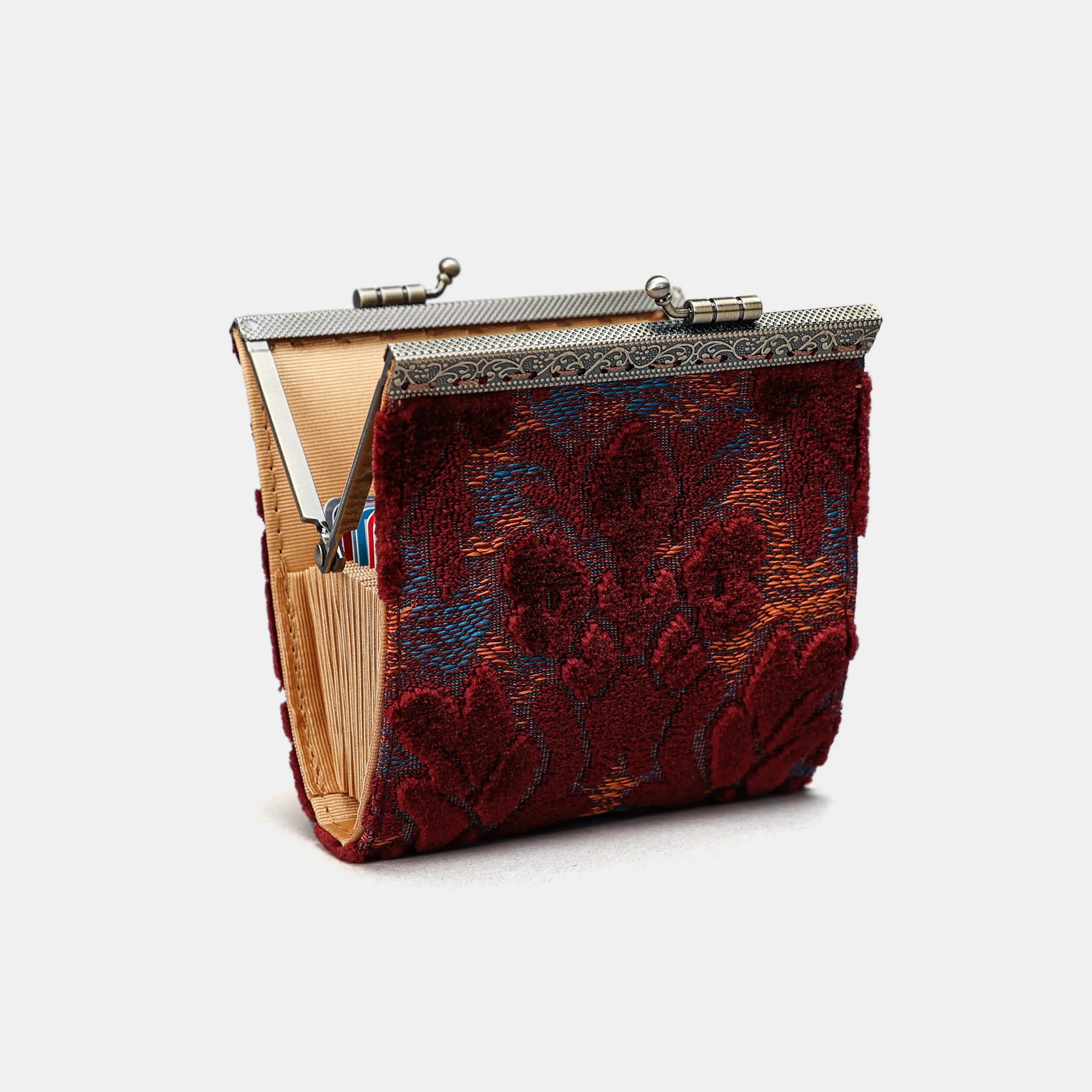 Burnout Velvet Wine Card Wallet  of America 17 slots side