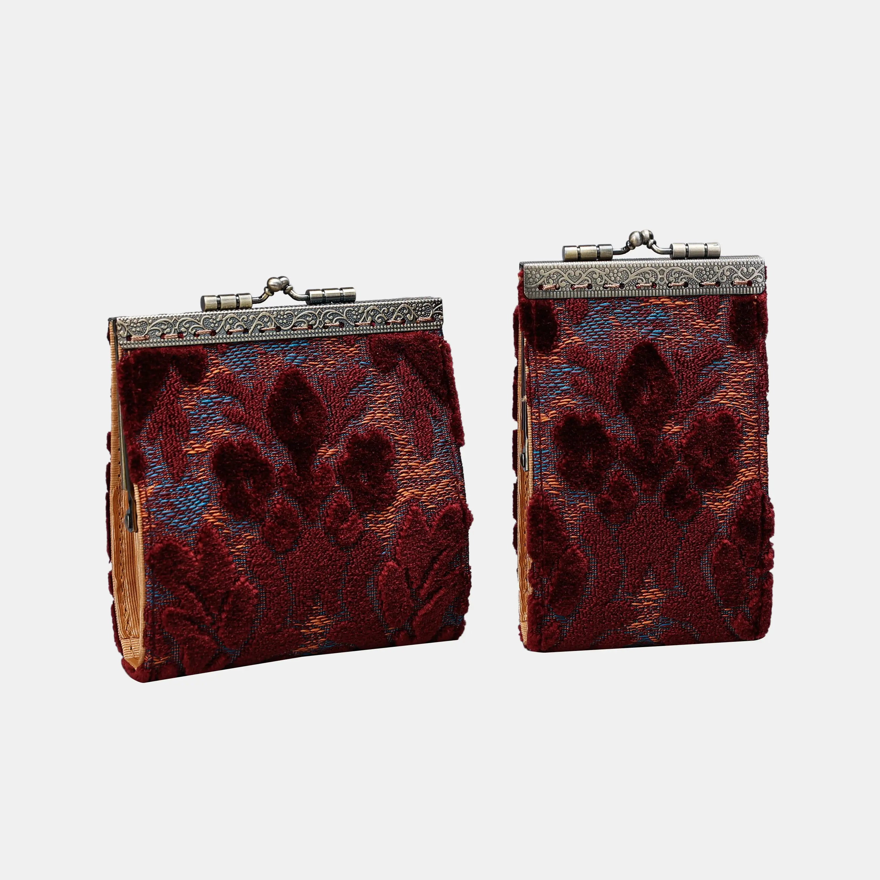 Burnout Velvet Wine Card Wallet  of America main