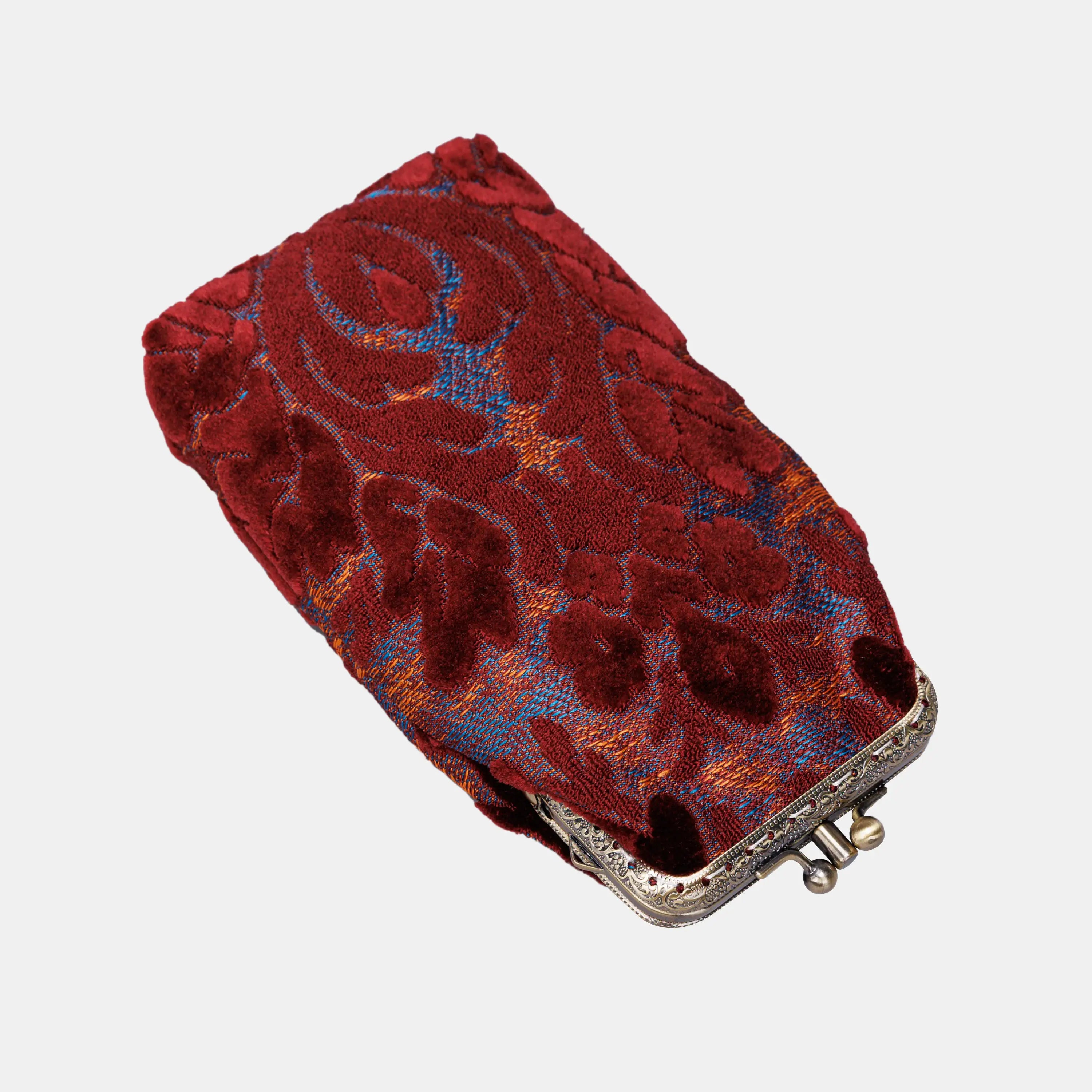 Burnout Velvet Wine Carpet Eyeglasses Case of America main