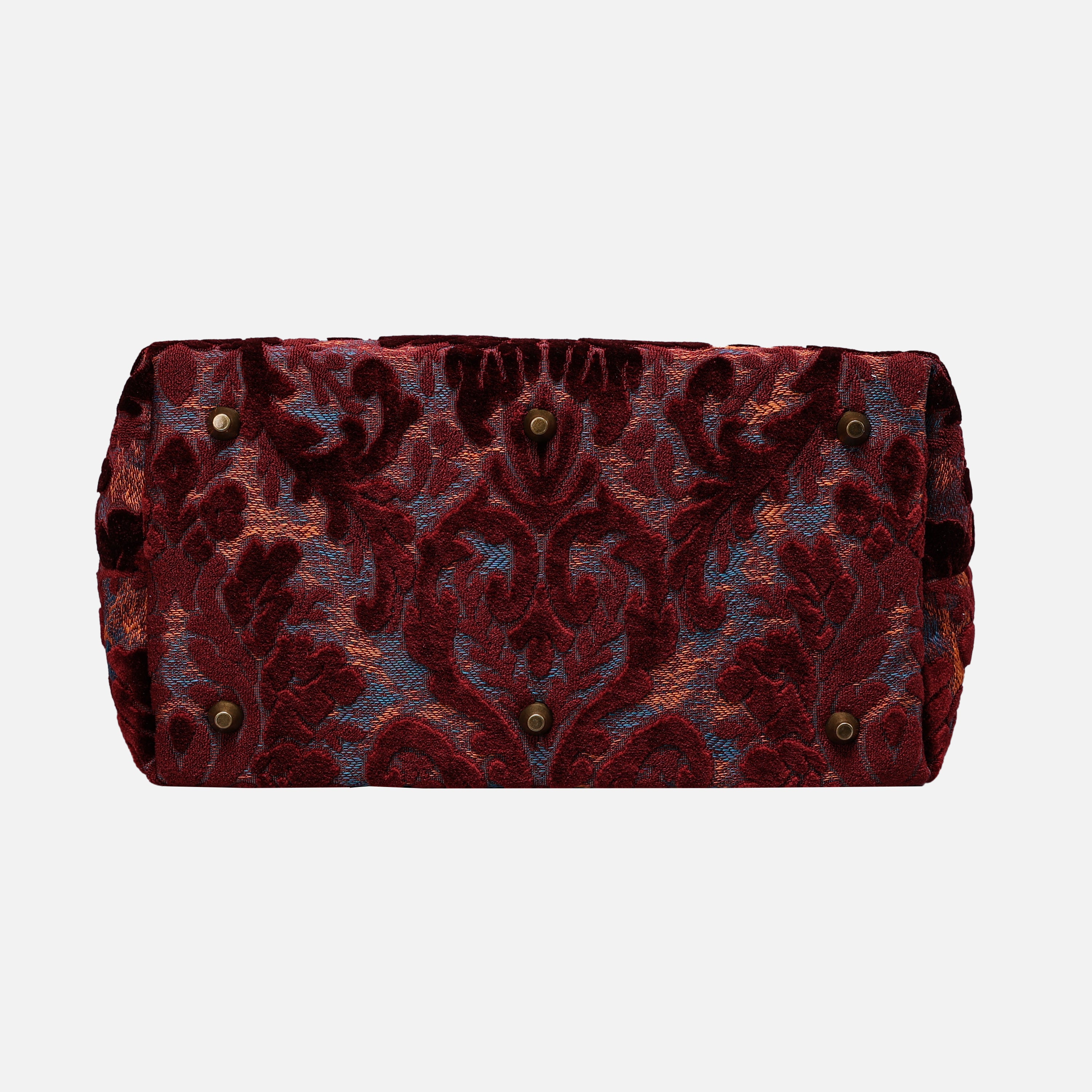 Burnout Velvet Wine Carpet Handbag Purse carpet bag MCW Handmade of America bottom