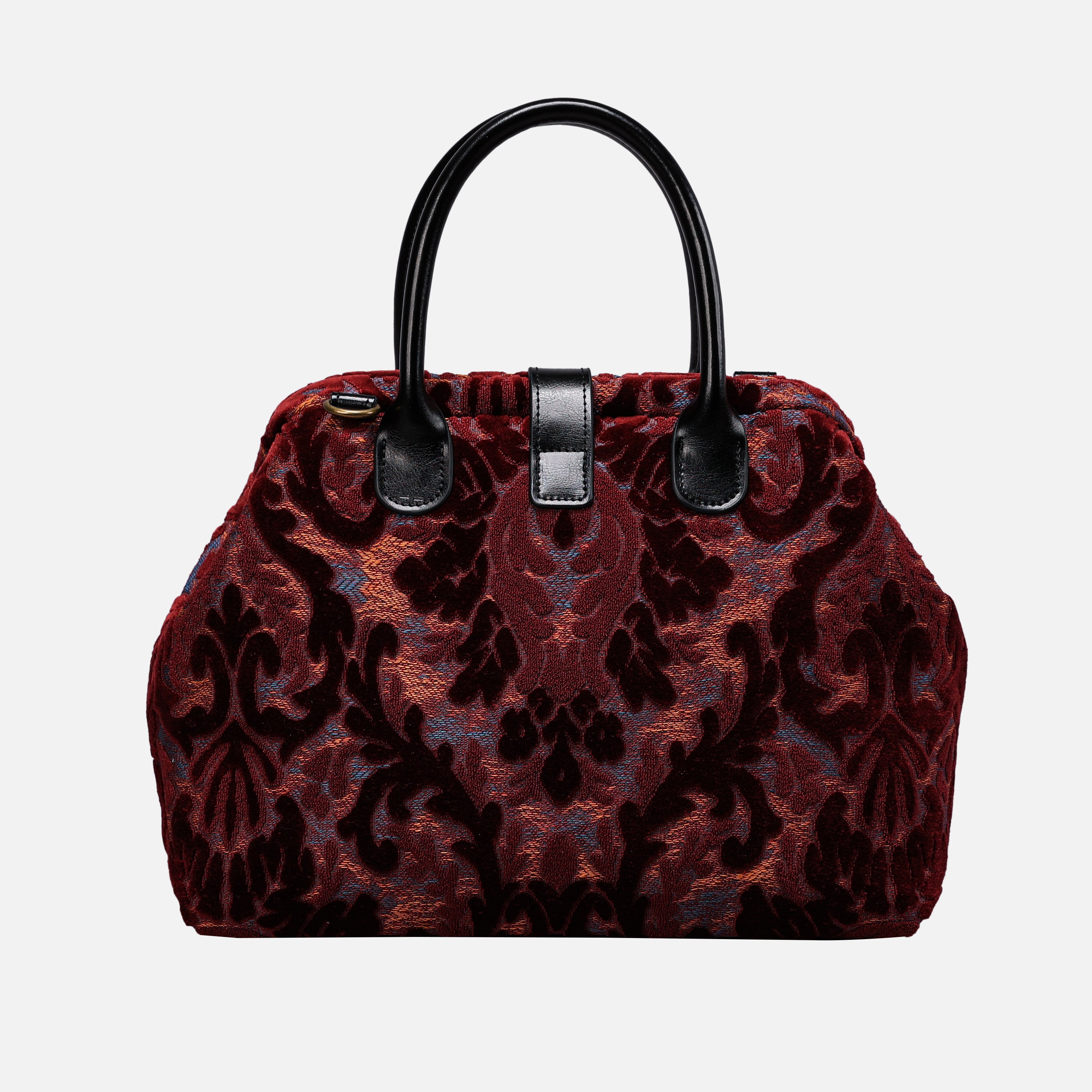 Burnout Velvet Wine Carpet Handbag Purse carpet bag MCW Handmade of America back