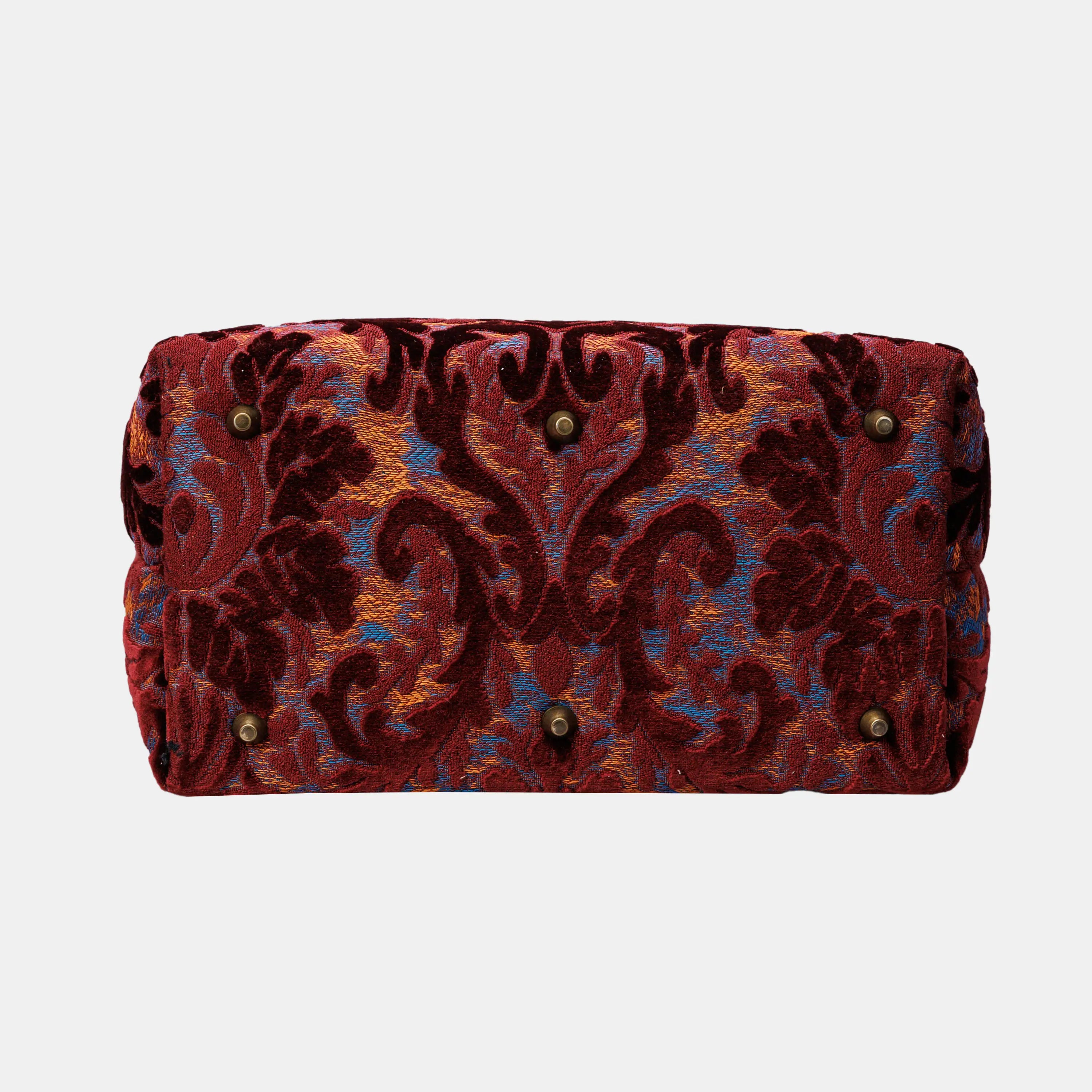 Burnout Velvet Wine Carpet Laptop Backpack Carpetbag of America bottom