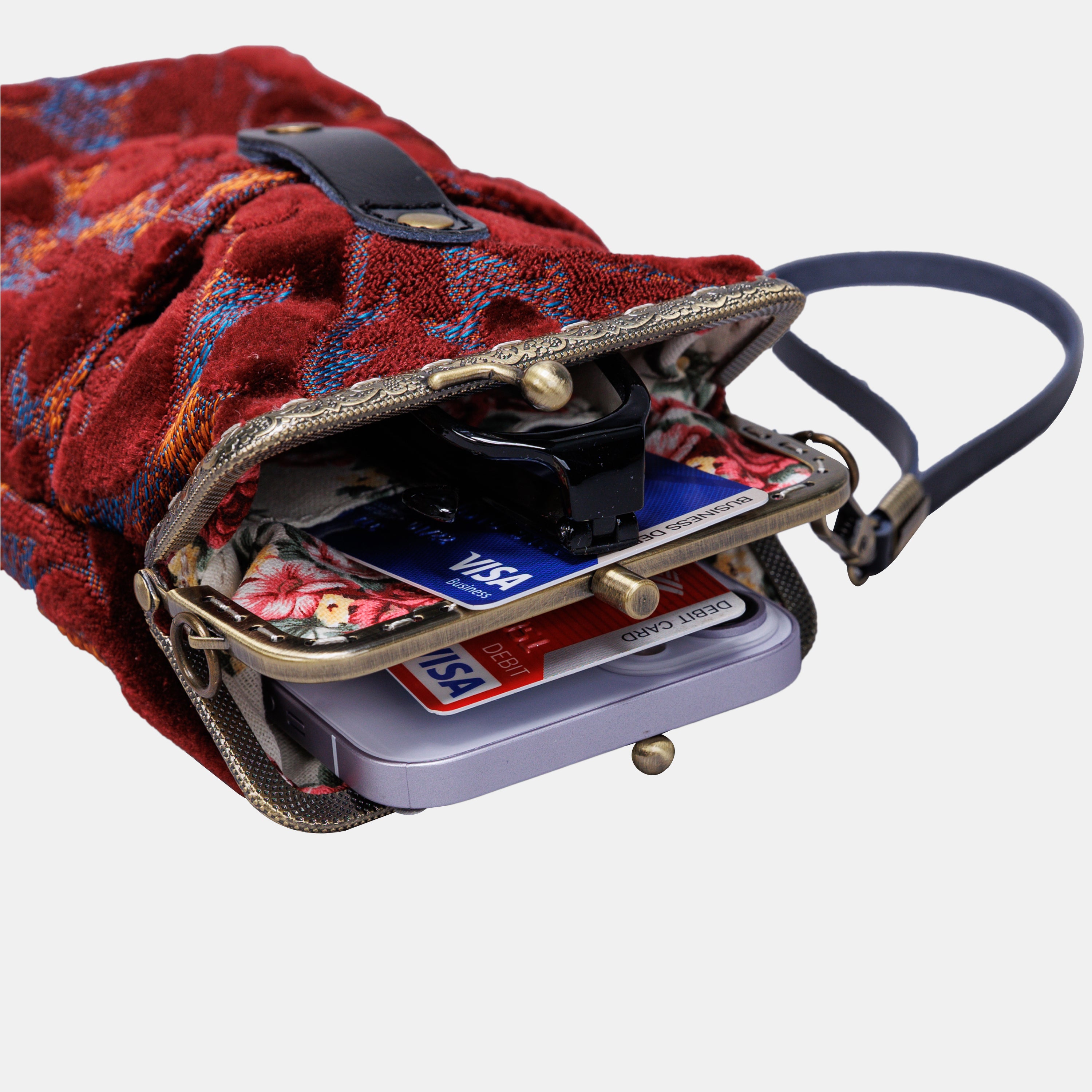 Burnout Velvet Wine Carpet Phone Case Carpetbag of America lay flat