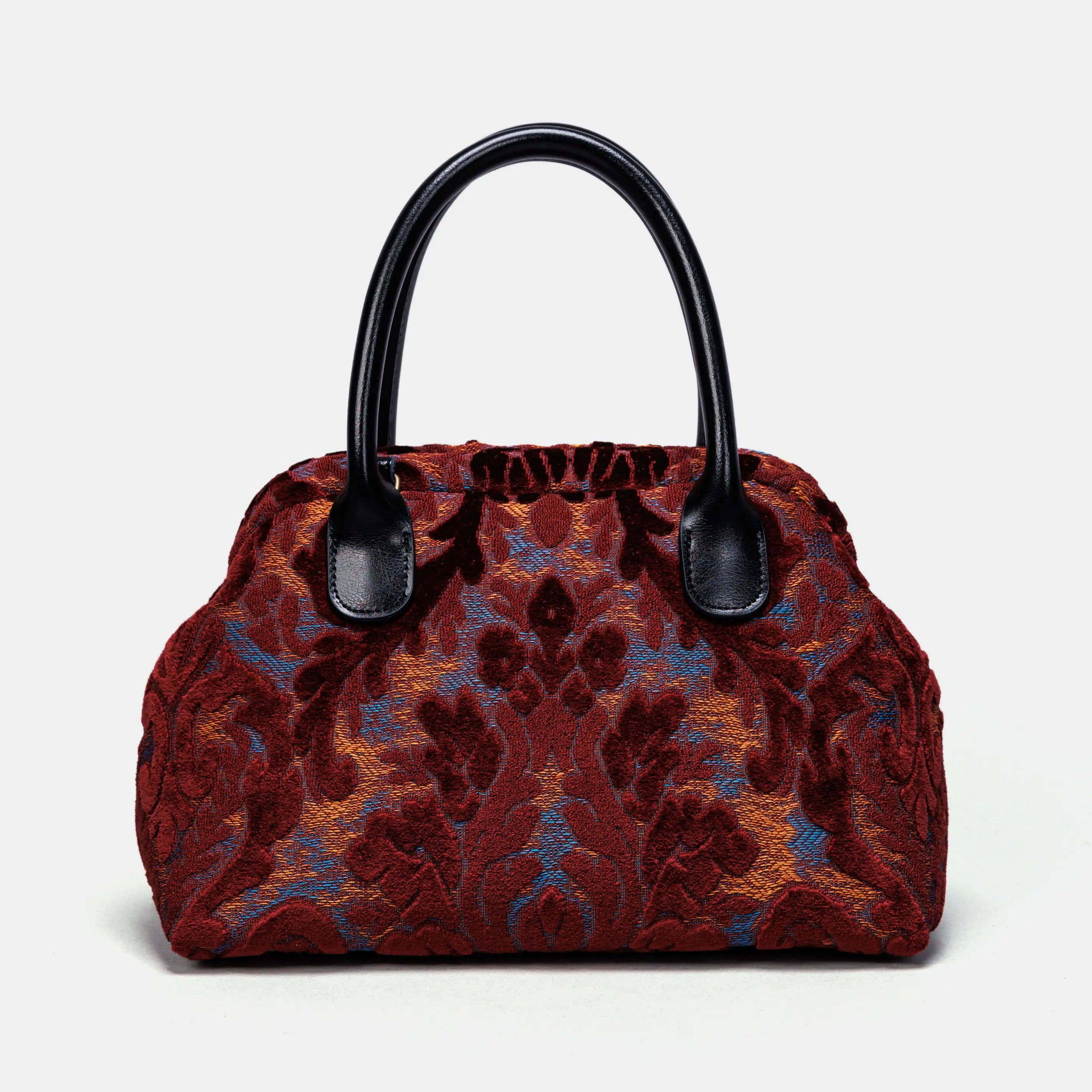 Burnout Velvet Wine Carpet Satchel carpet bag MCW Handmade of America main
