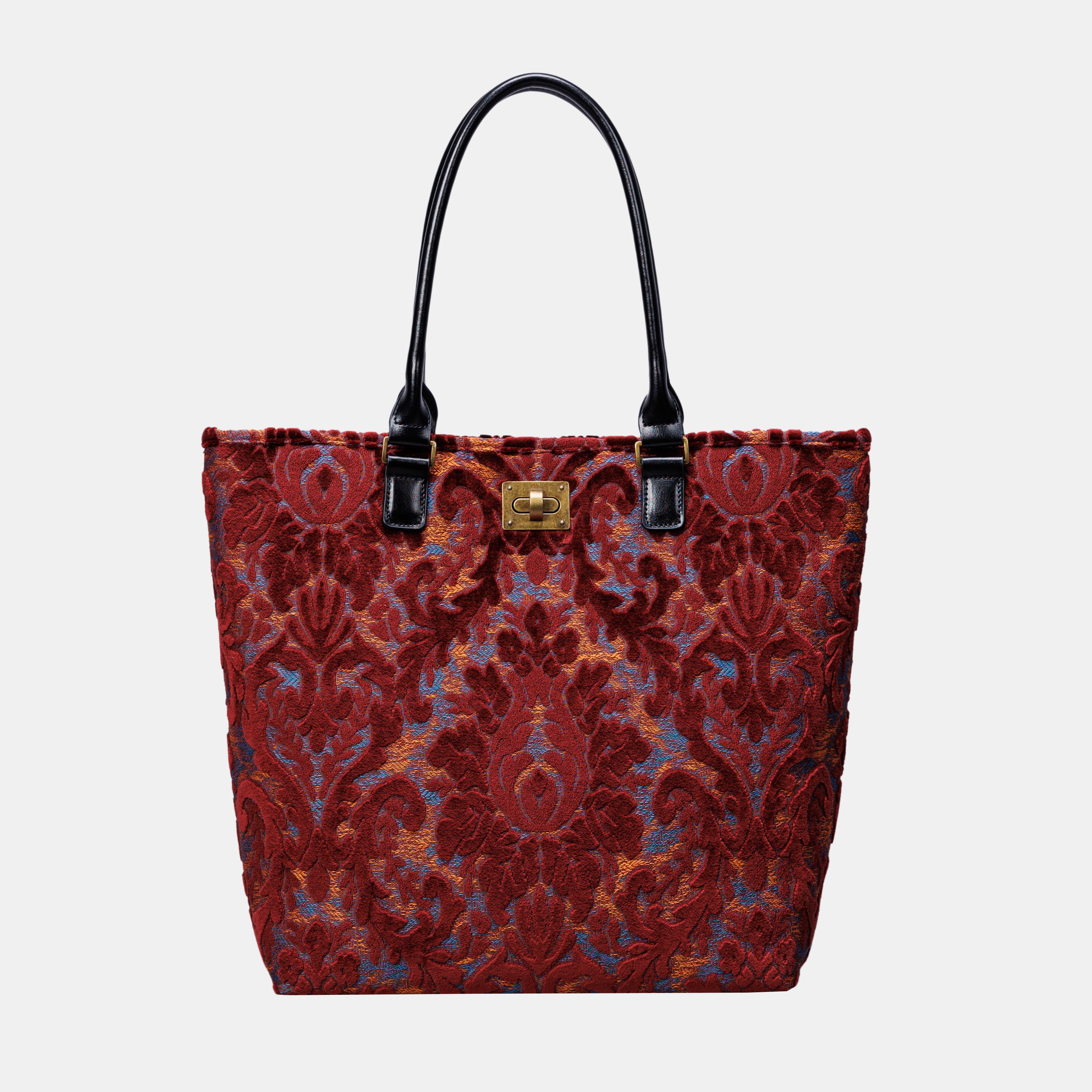 Burnout Velvet Wine Carpet Tote Shopper carpet bag of America main