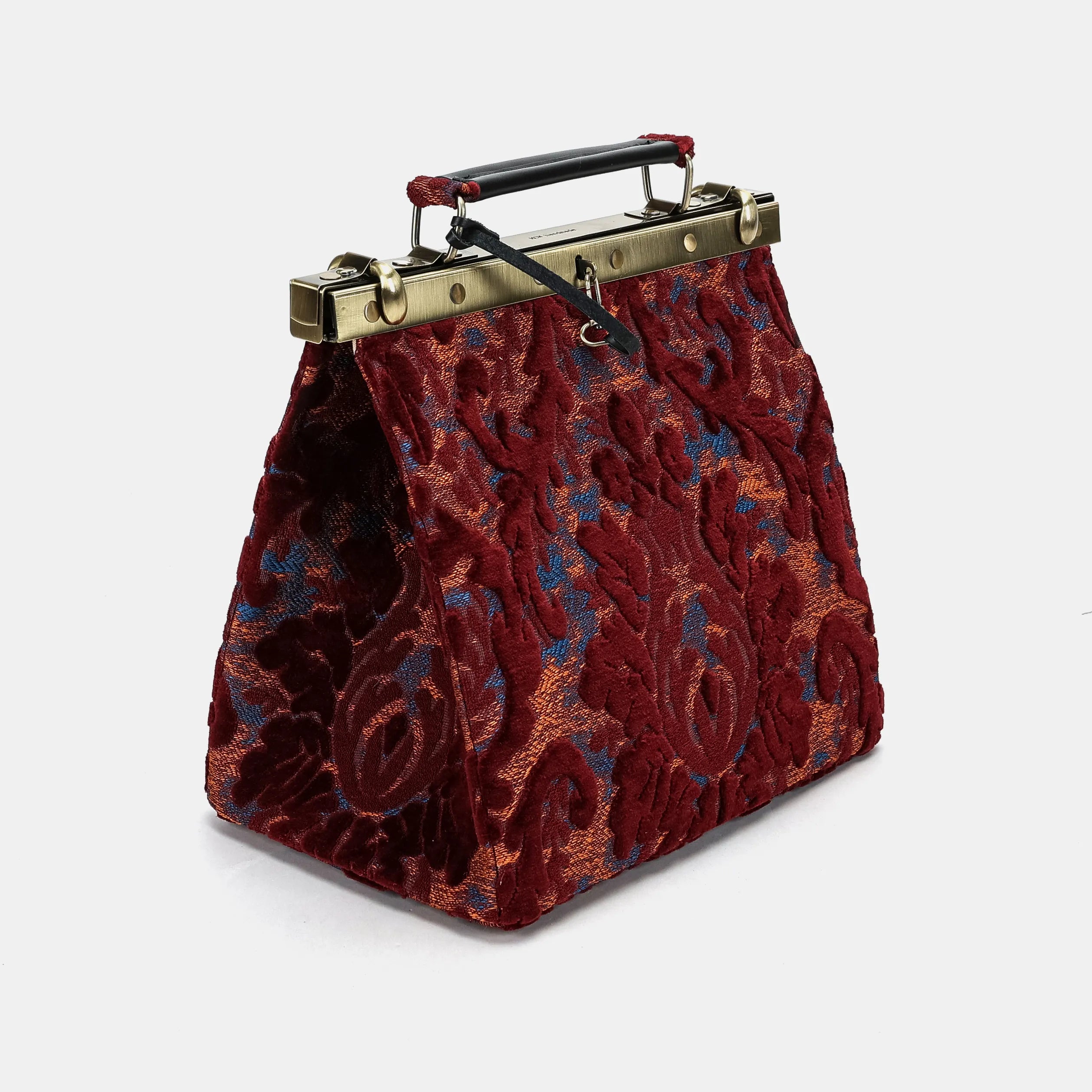 Burnout Velvet Wine Cecile Carpet Purse Gladstone Bag of America side