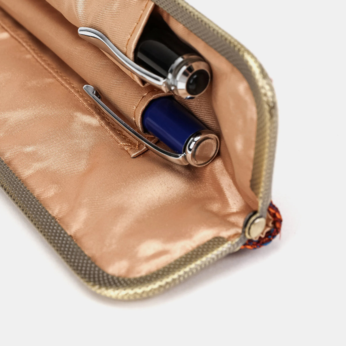 Burnout velvet Wine Duo Pen Case Carpetbag of America detail