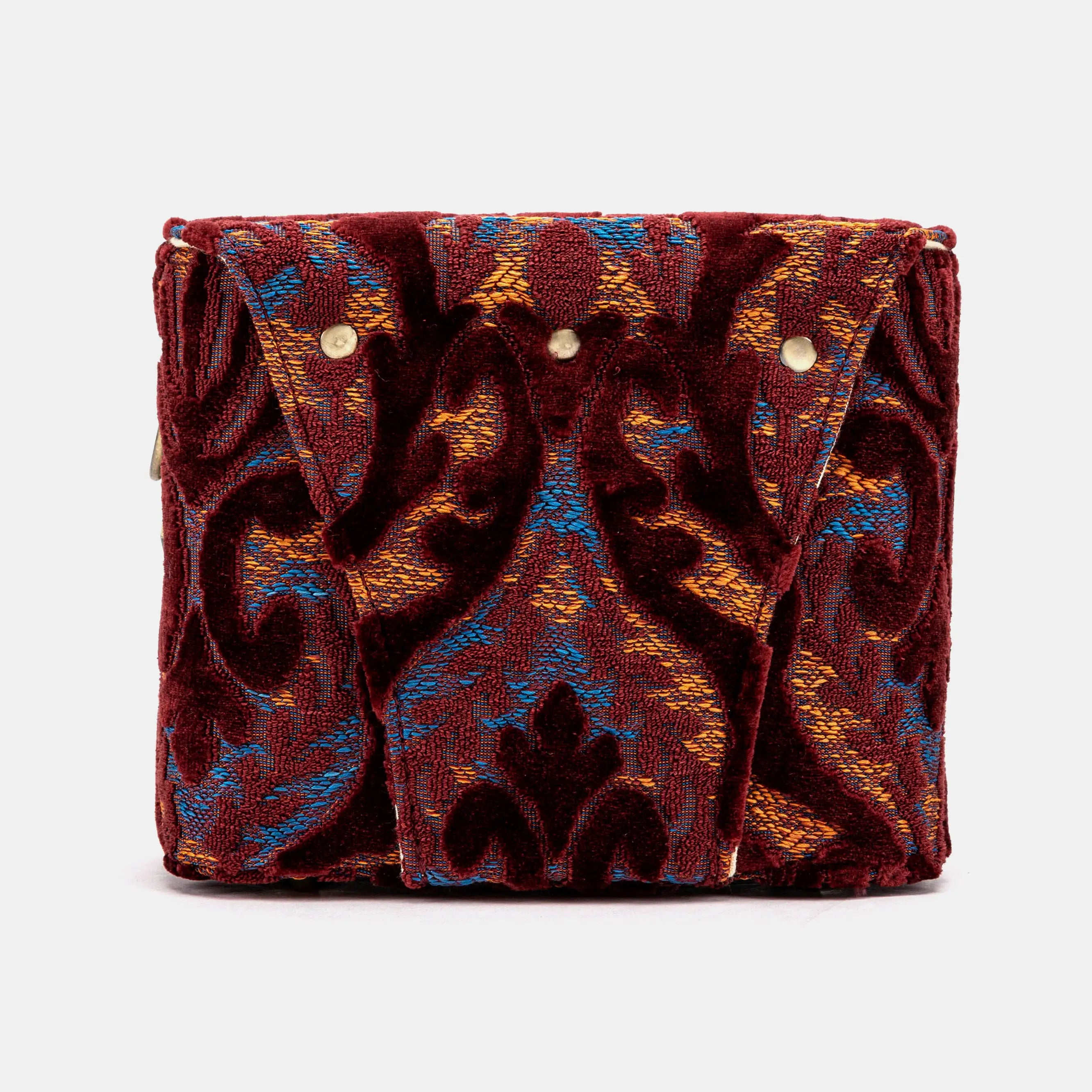 Burnout Velvet Wine Emma Small Train Case Crossbody back