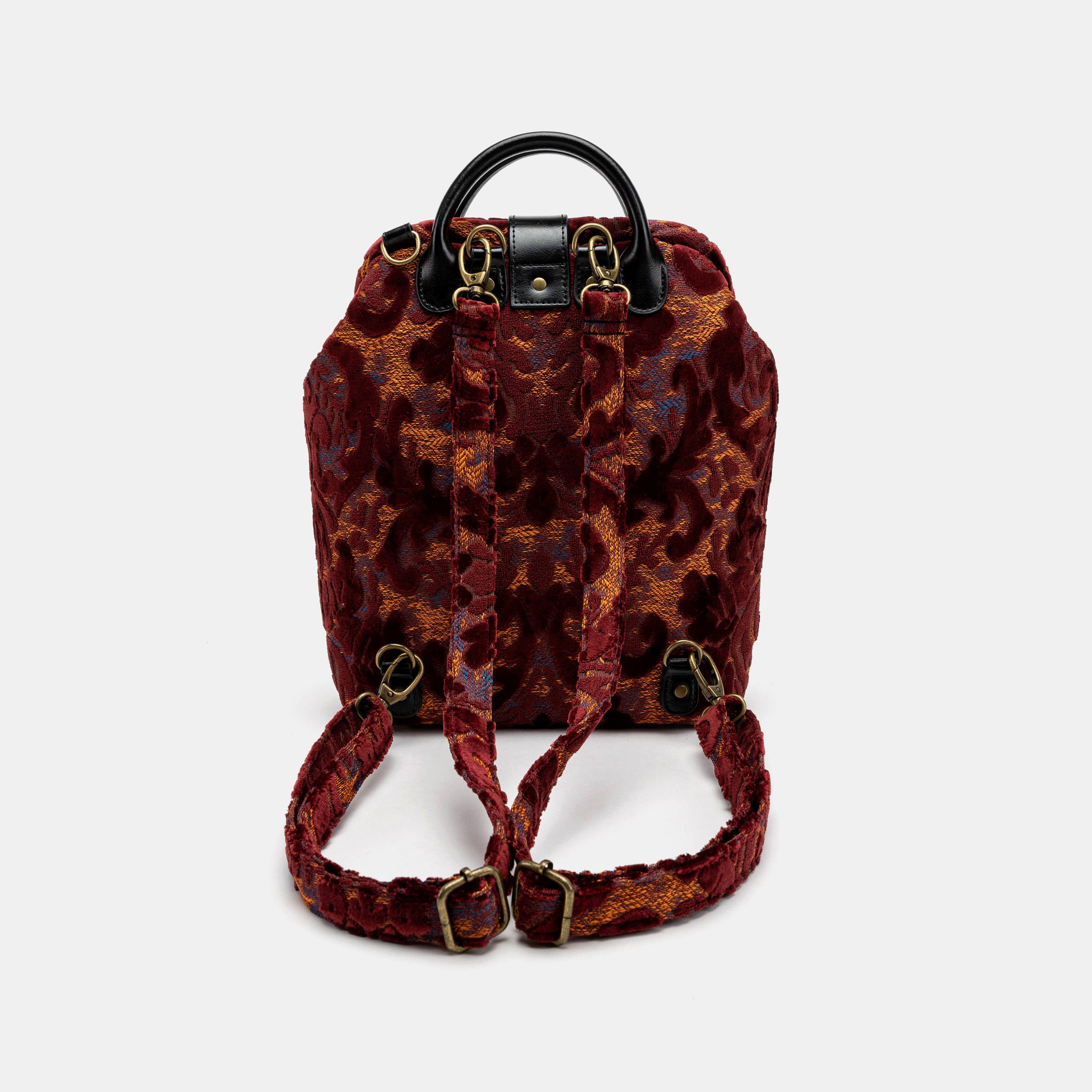 Burnout Velvet Wine Everyday Backpack of America back