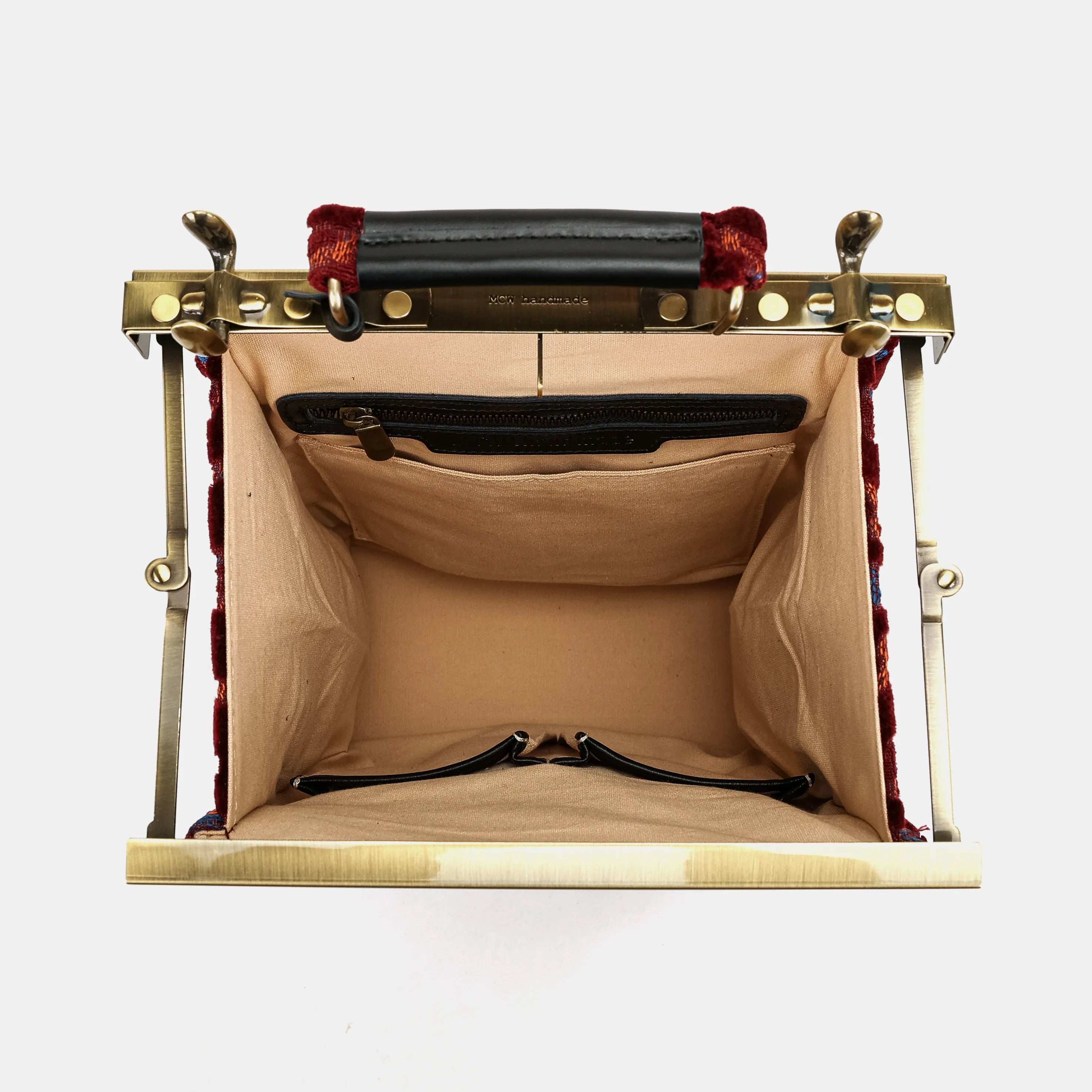 Burnout Velvet Orange Helena Carpet Gladstone Backpack of America inside