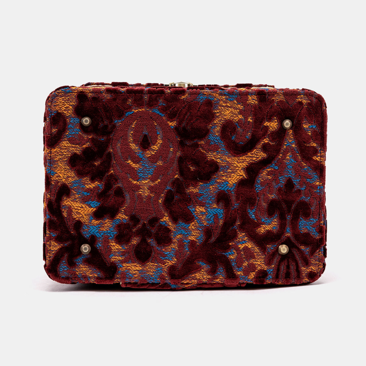 Burnout Velvet Wine Josephine Large Train Case bottom
