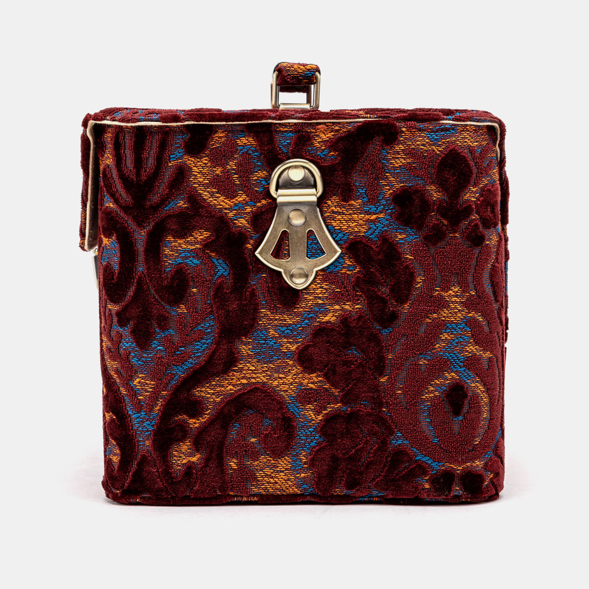 Burnout Velvet Wine Josephine Large Train Case inside