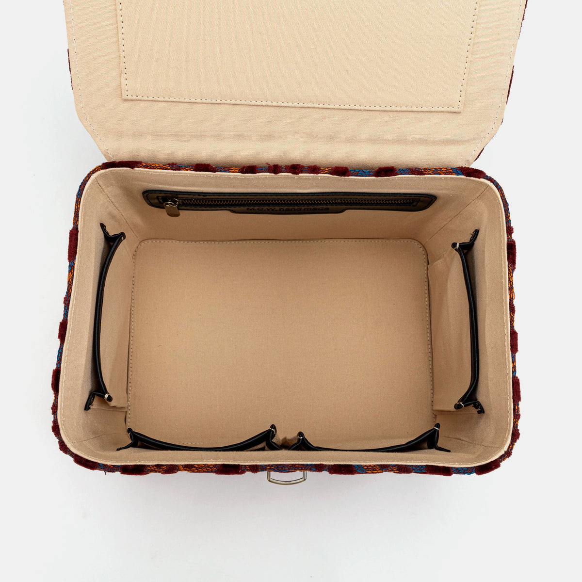 Burnout Velvet Wine Josephine Large Train Case inside