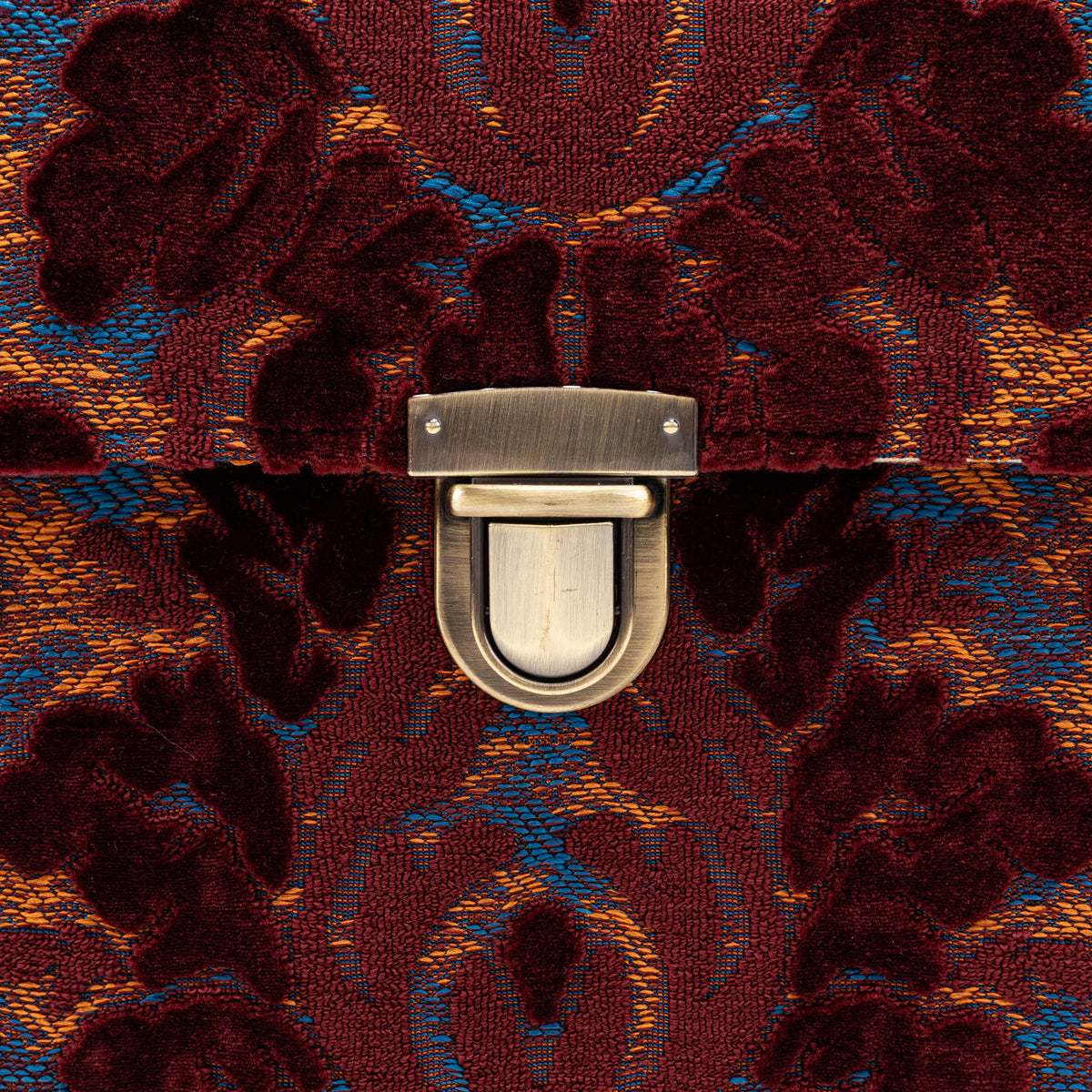 Burnout Velvet Wine Josephine Large Train Case part