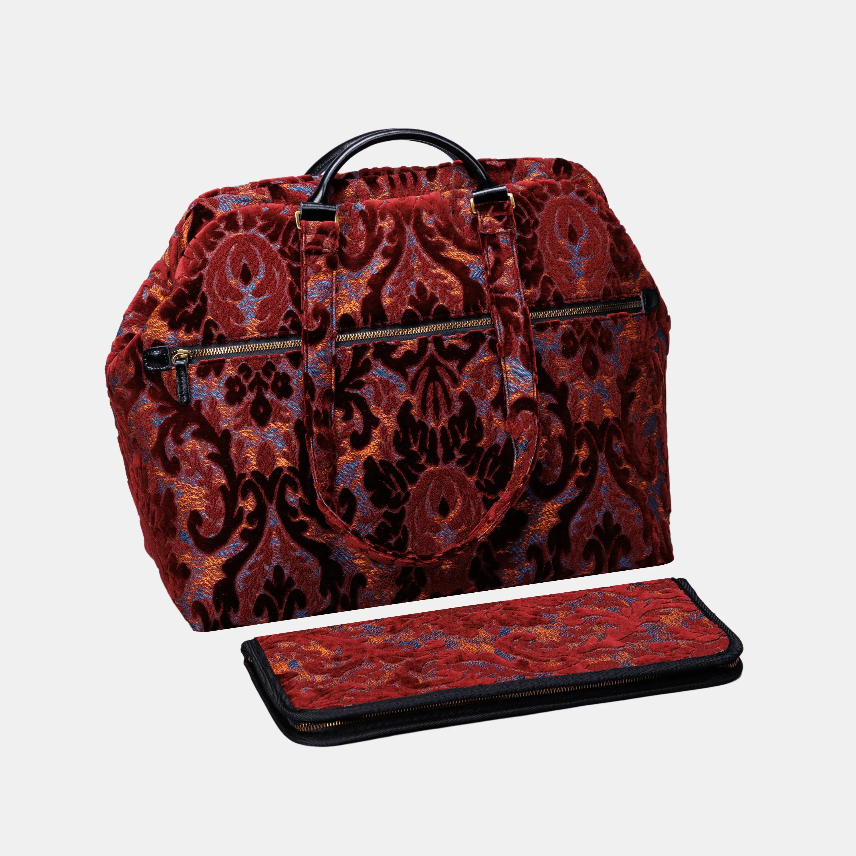 Burnout Velvet Wine Knitting Project Bag  of America-set