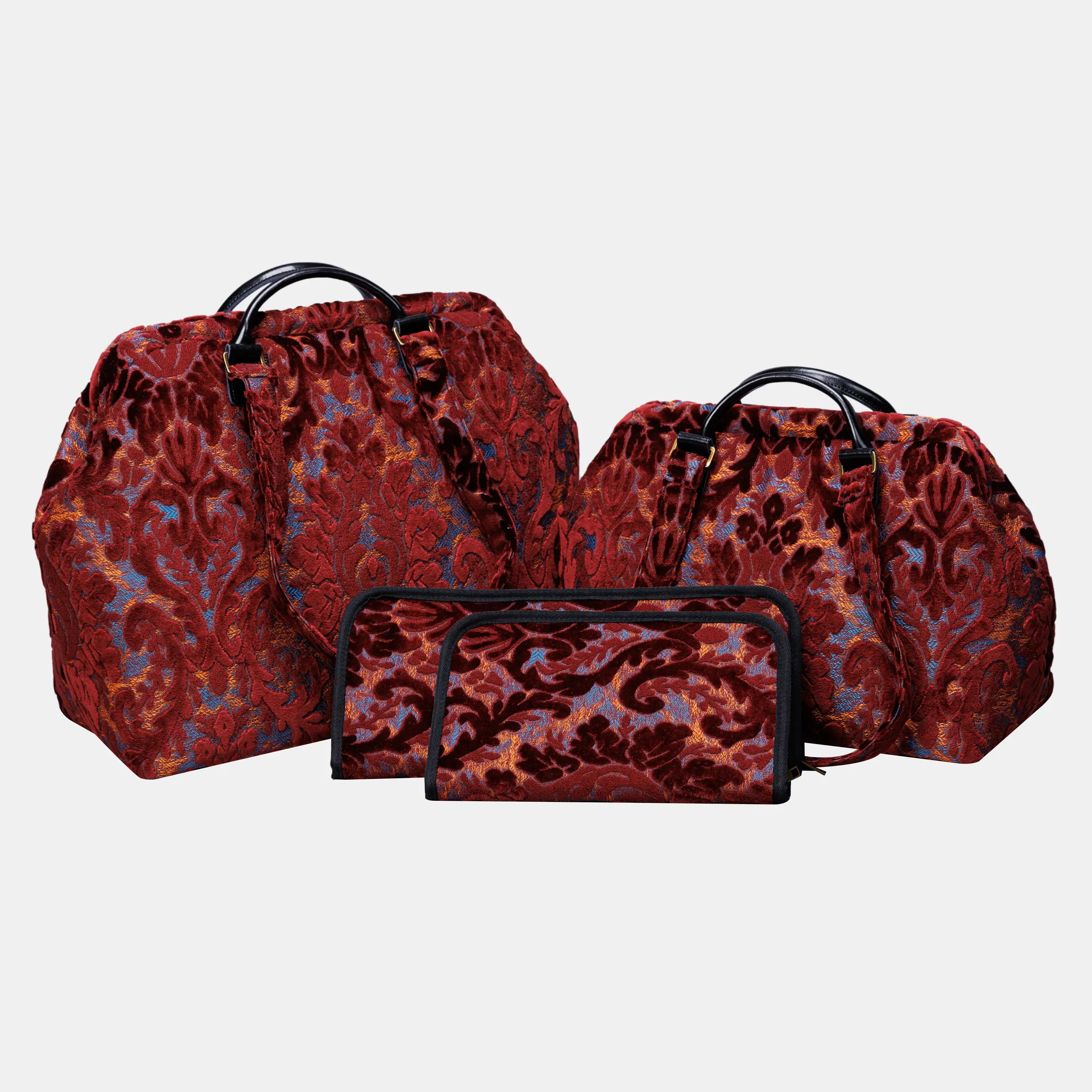 Burnout Velvet Wine Knitting Project Bag  of America-set