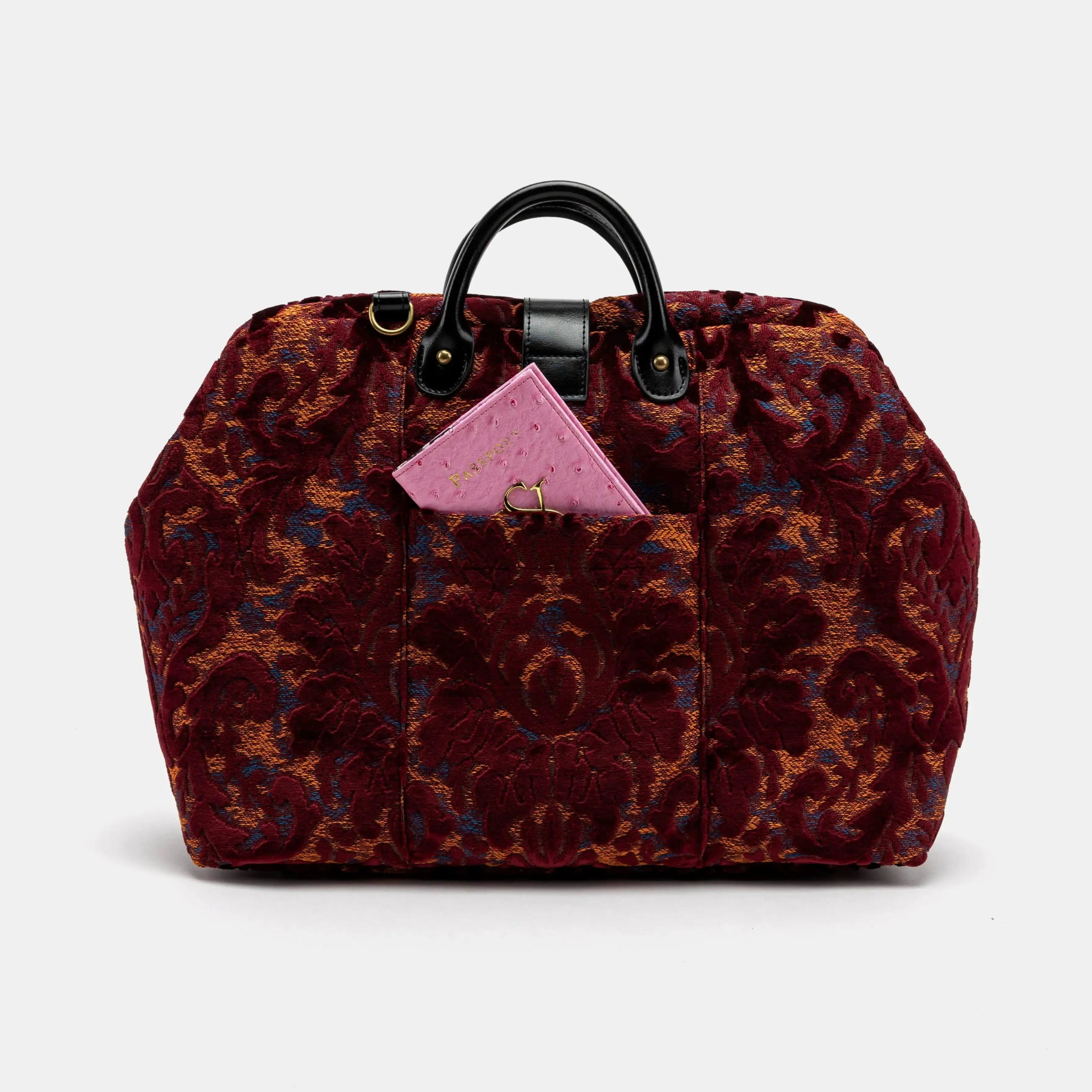 Burnout Velvet Wine Laptop Work Bag  of America back