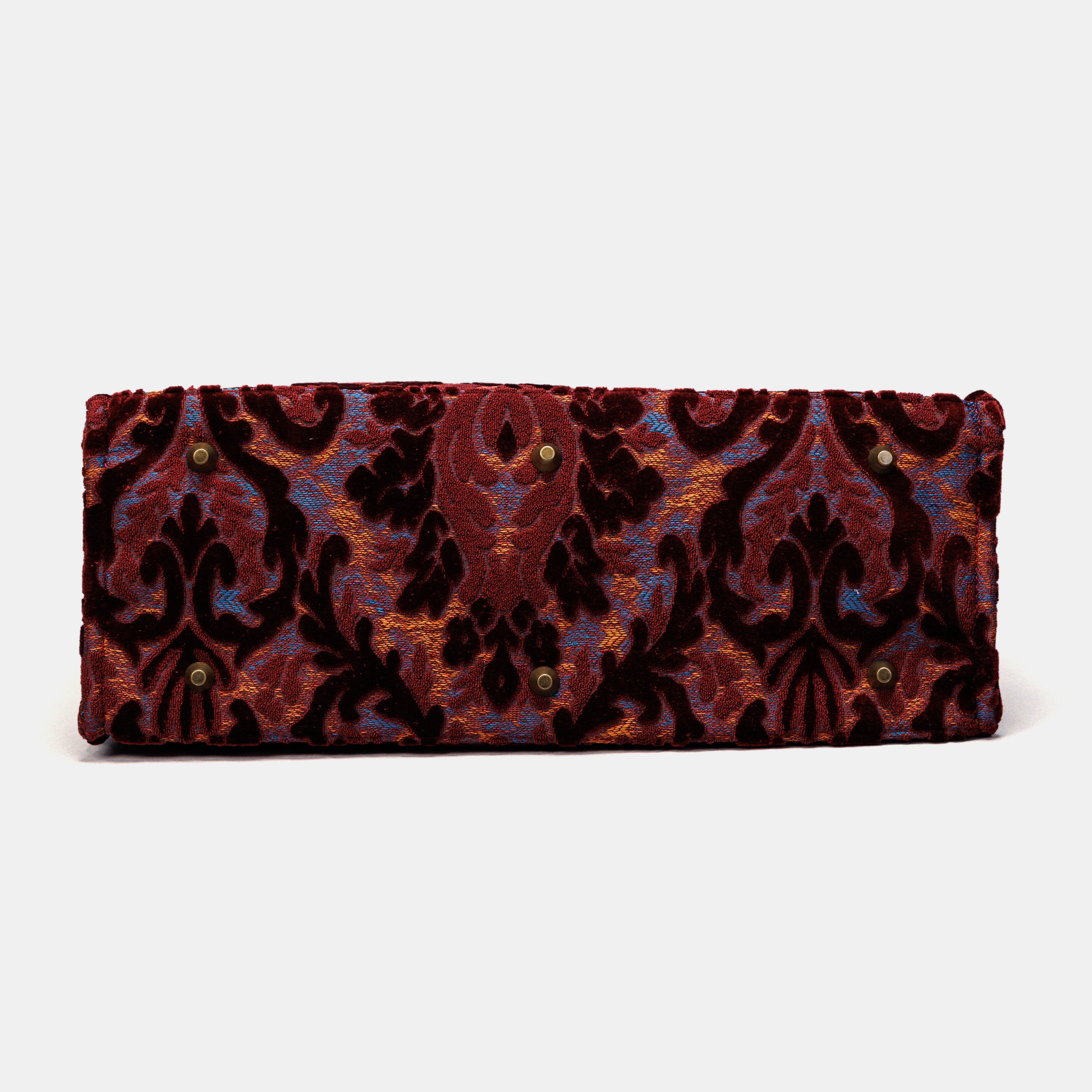 Burnout Velvet Wine Laptop Work Tote  of America bottom