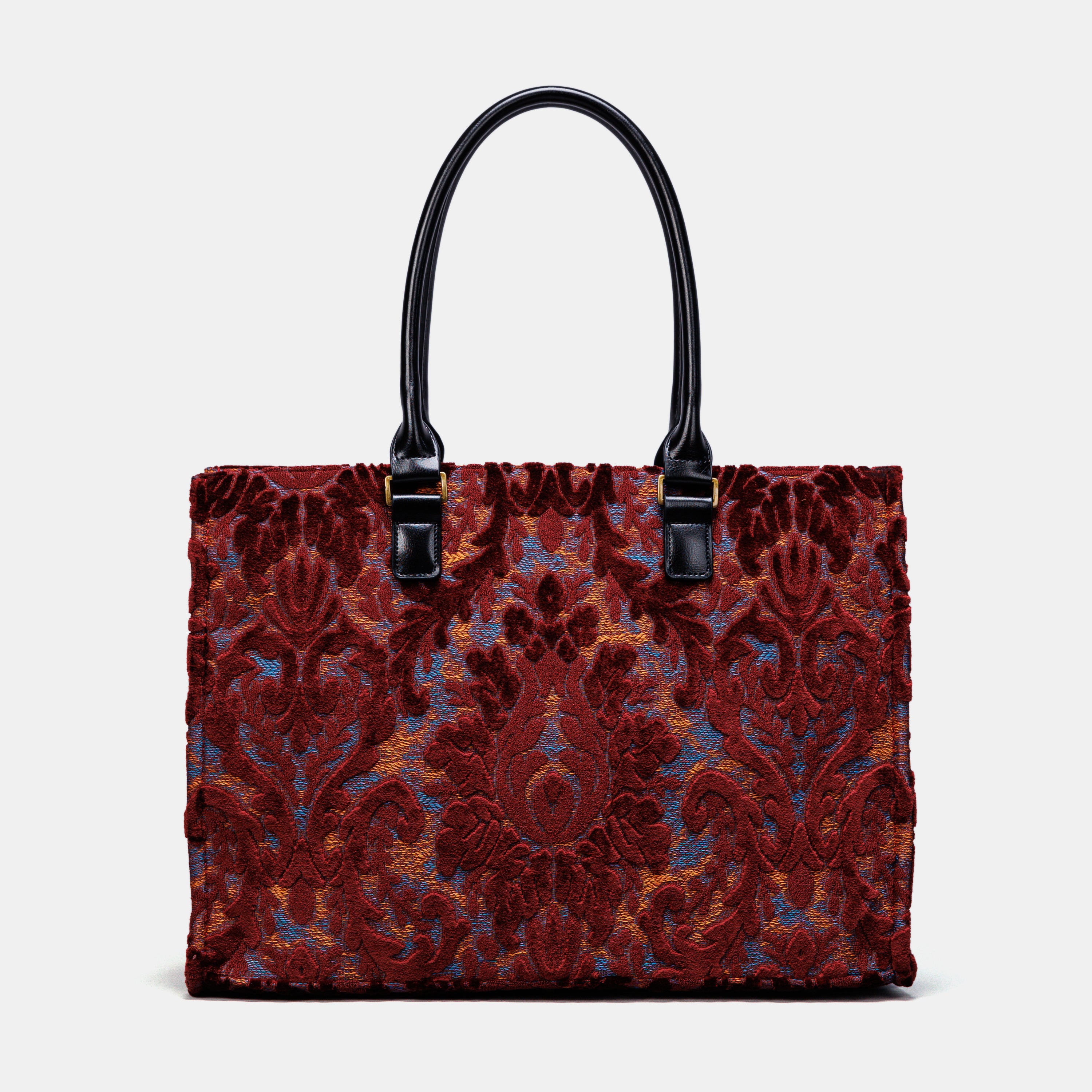 Burnout Velvet Wine Laptop Work Tote of America main