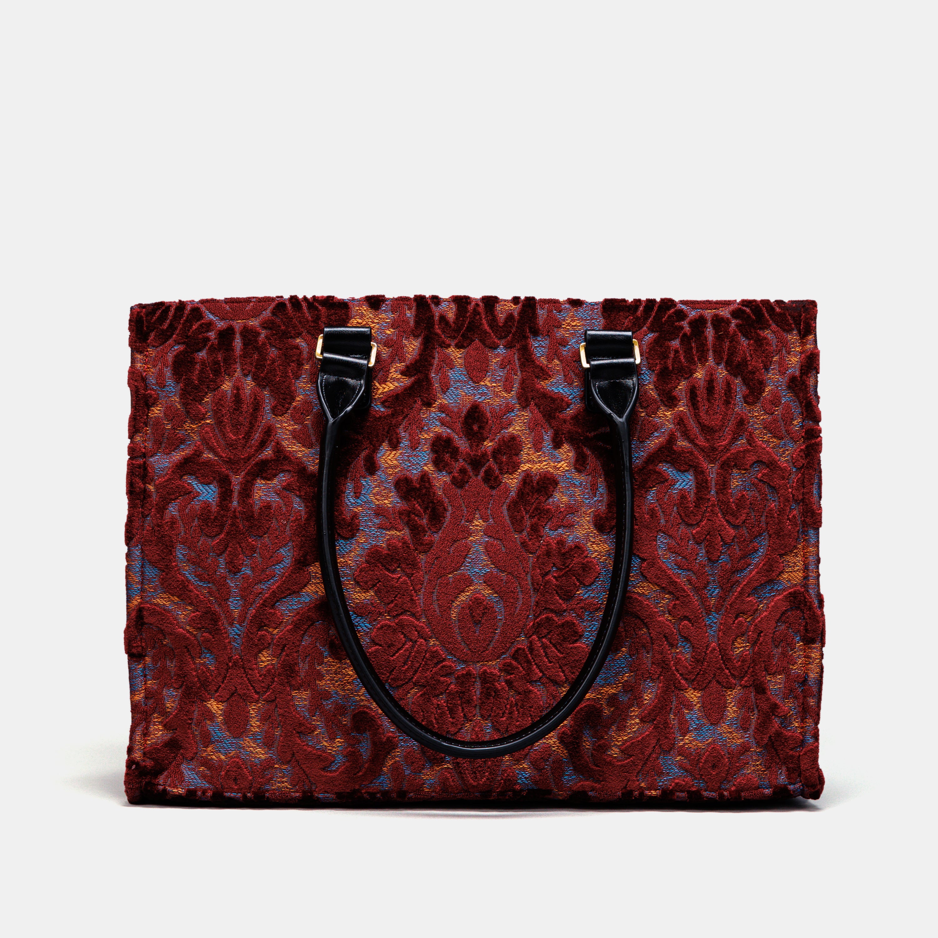 Burnout Velvet Wine Laptop Work Tote  of America front