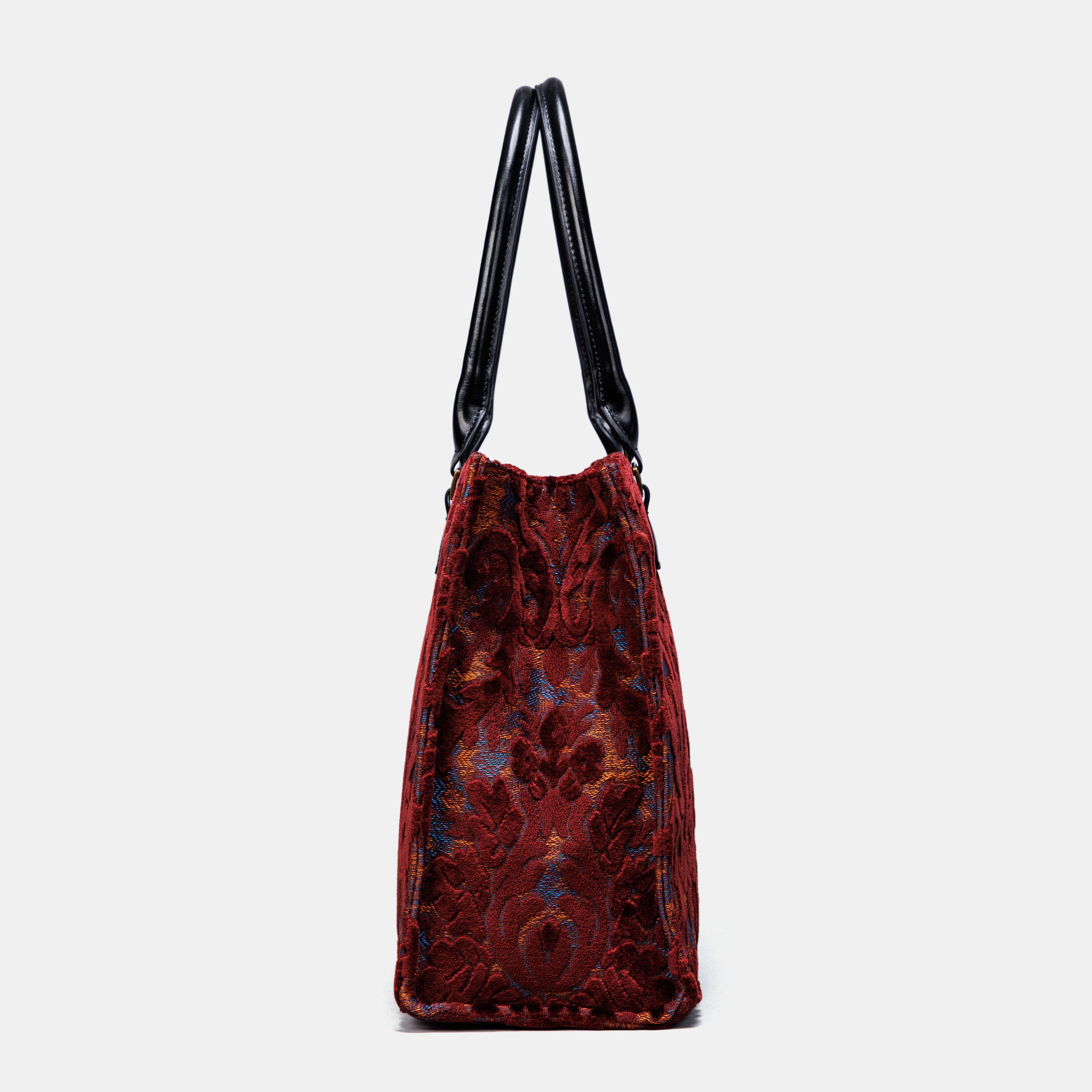 Burnout Velvet Wine Laptop Work Tote  of America side