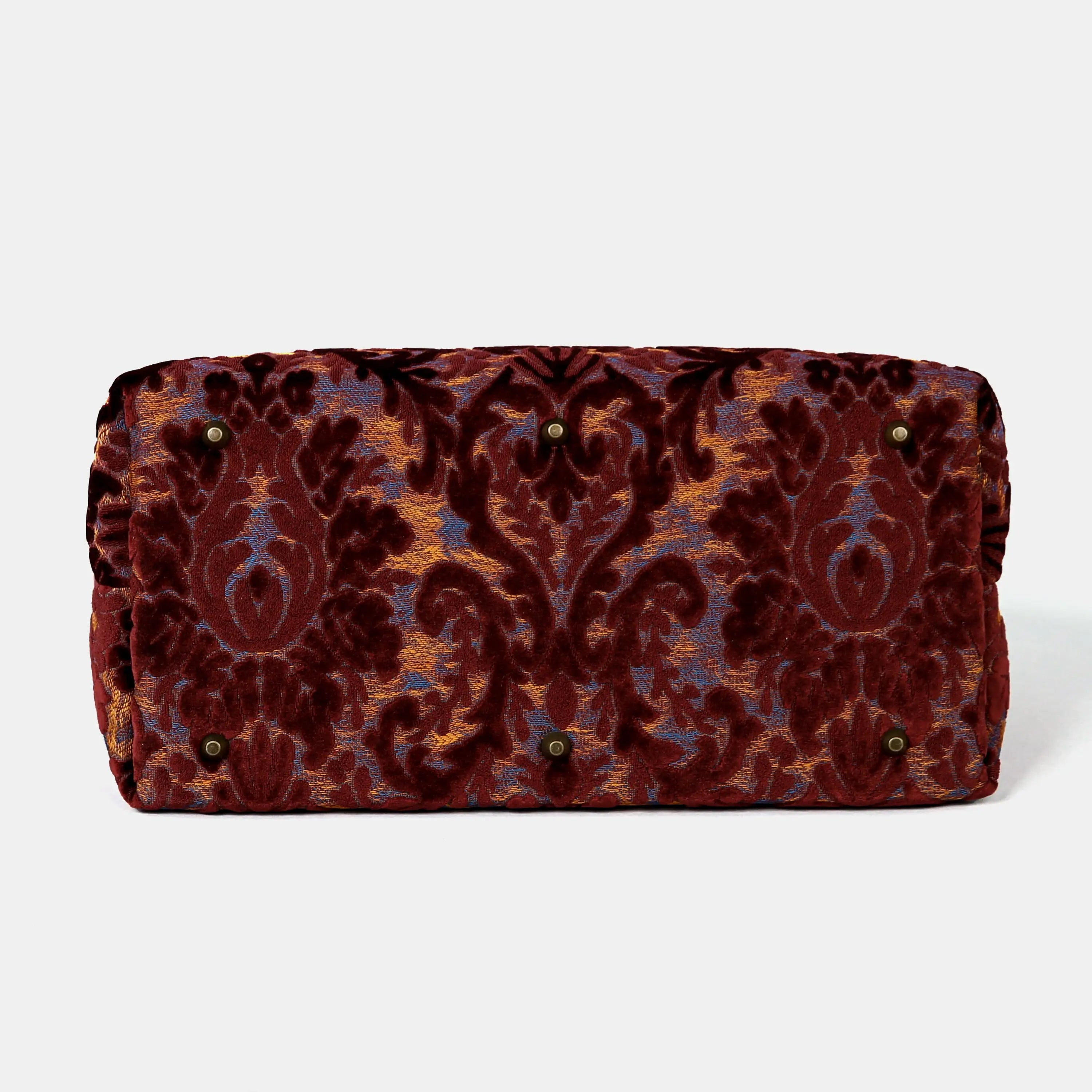 Burnout Velvet Wine Mary Poppins Weekender Carpetbag of America bottom
