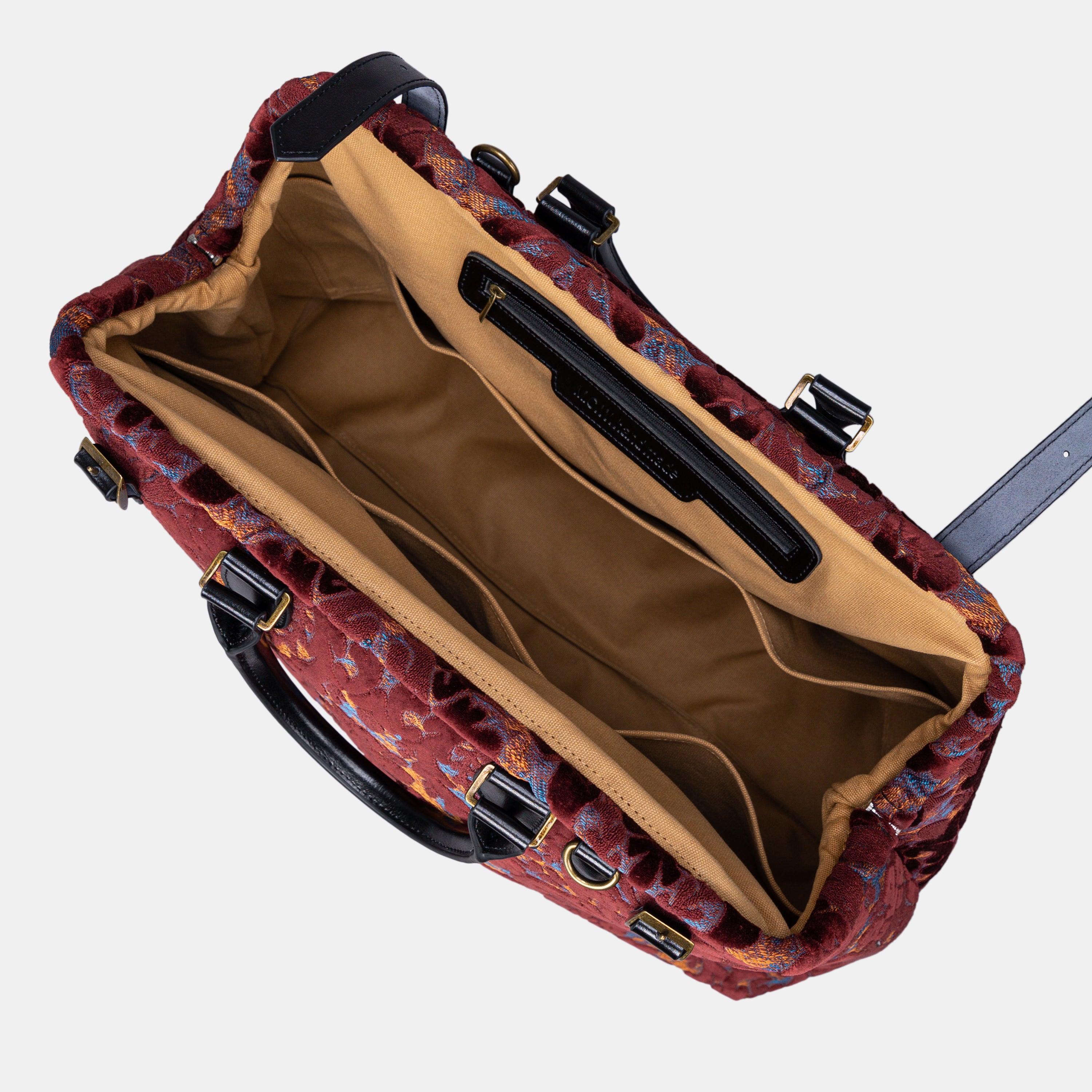 Burnout Velvet Wine Men's Carpetbag of America inside-6