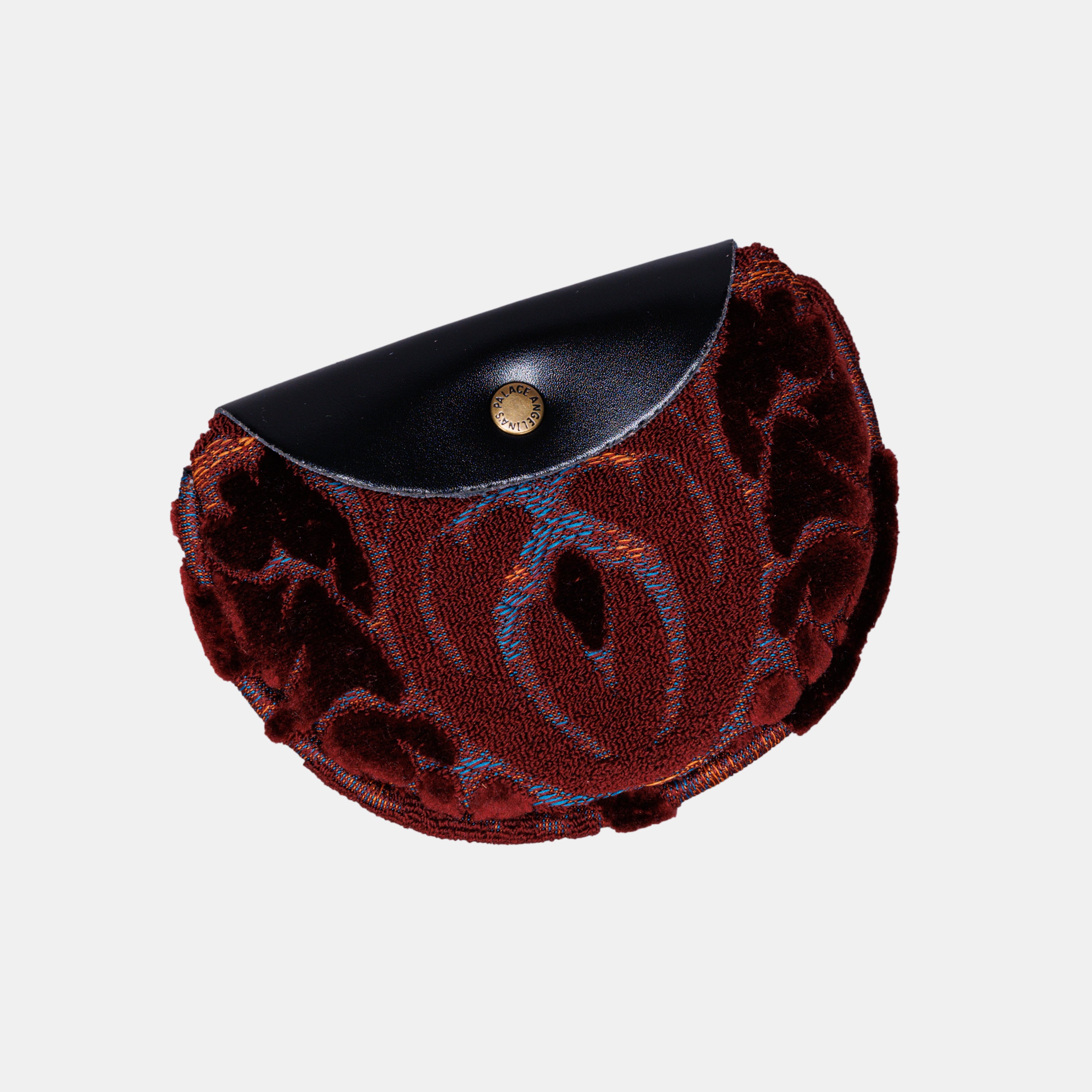 Burnout Velvet Wine Flap Coin Purse of America Lying down-3