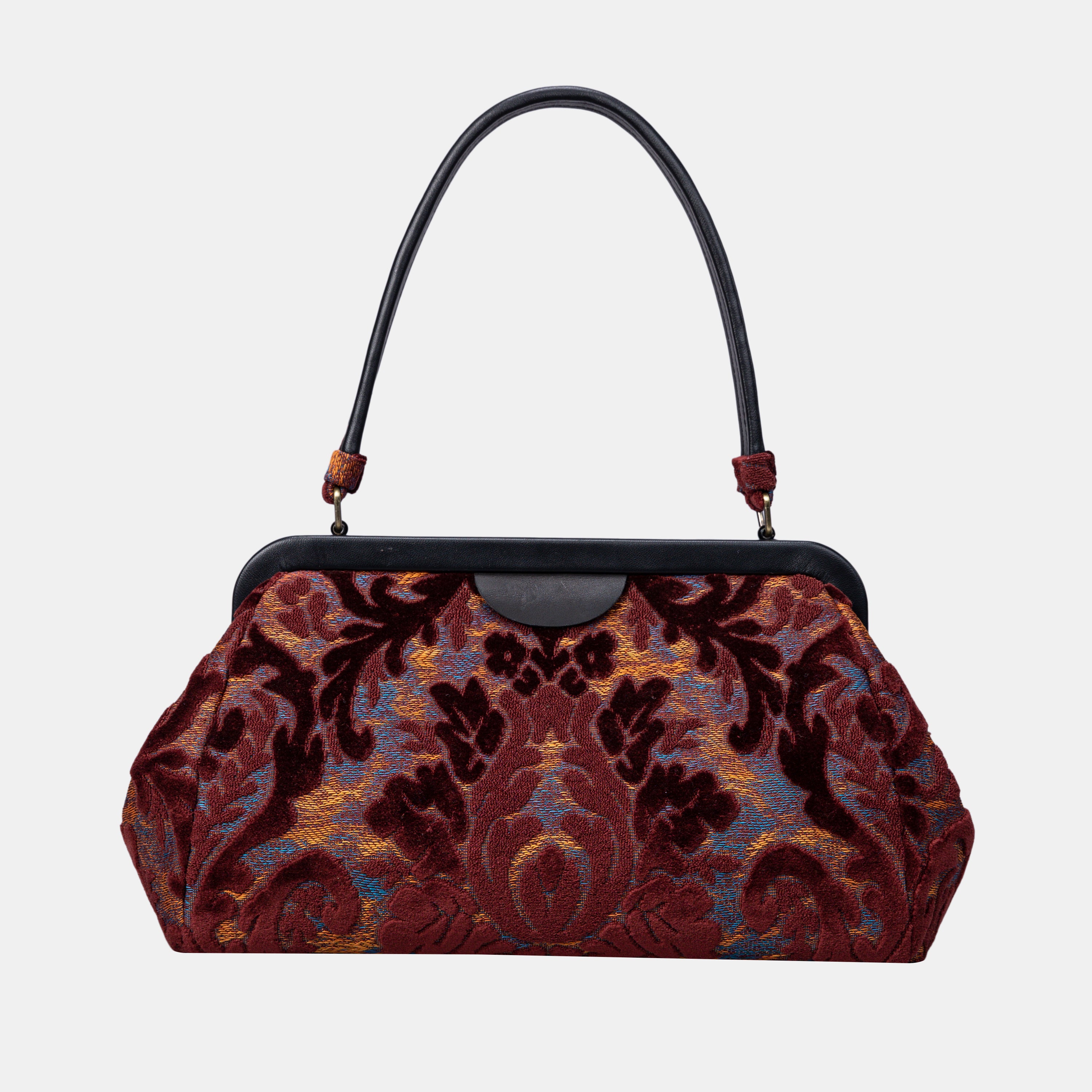 Burnout Velvet Wine Shoulder Bag main