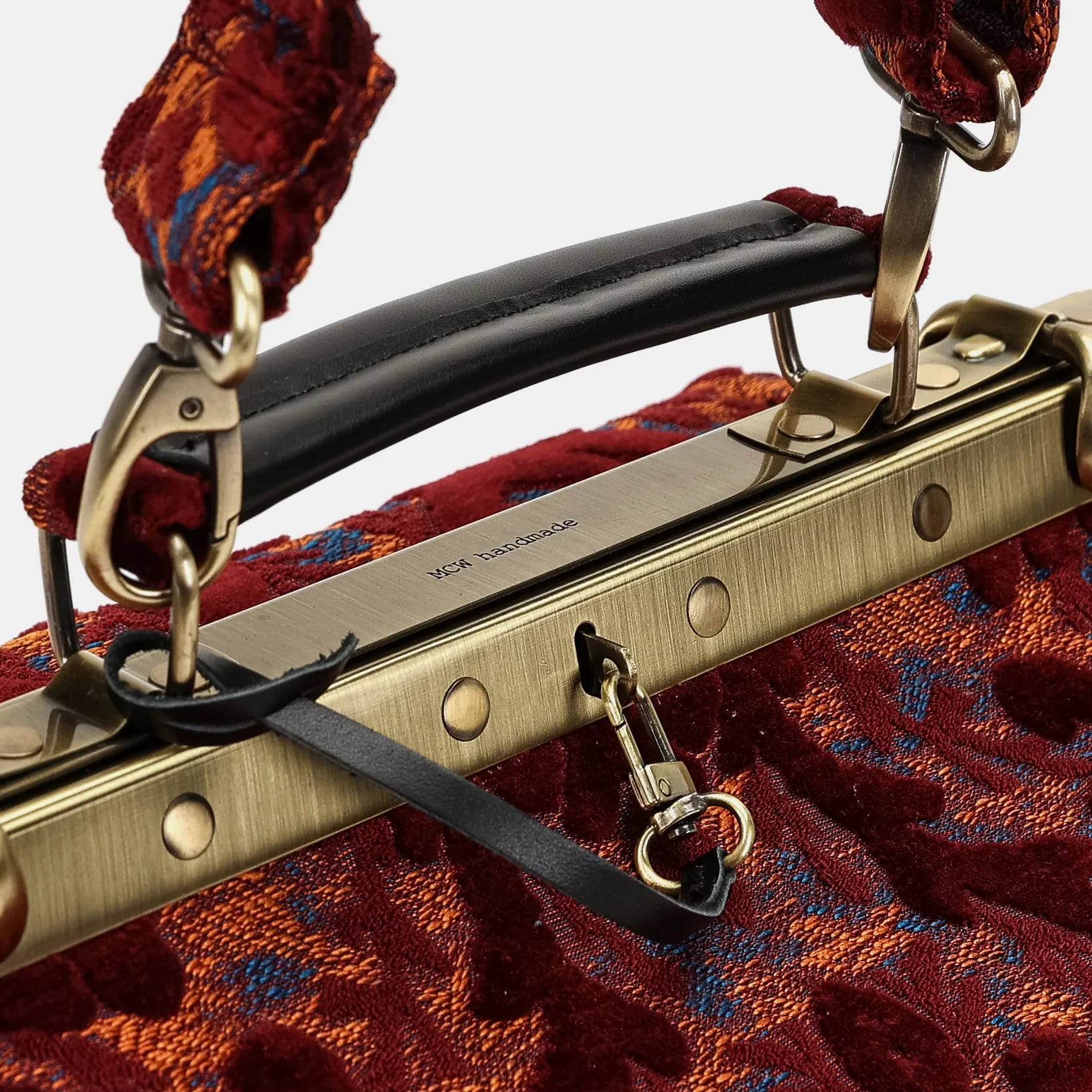 Burnout Velvet Wine Vivienne Carpet Purse Gladstone Bag America handle