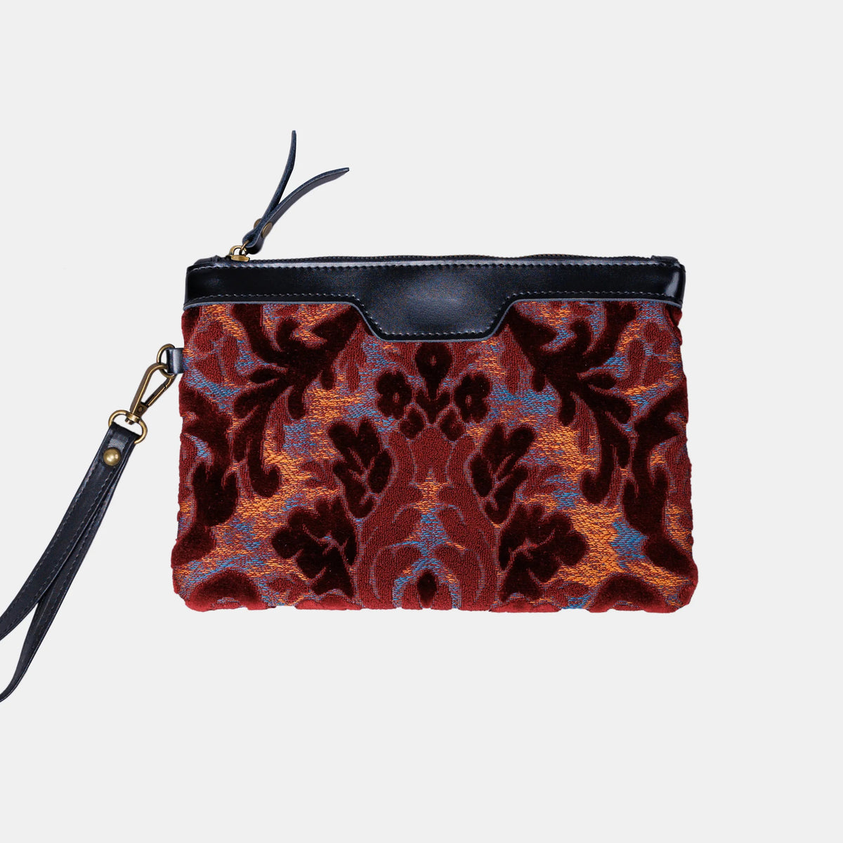 Burnout Velvet Wine Wristlet Clutch carpet bag MCW Handmade main