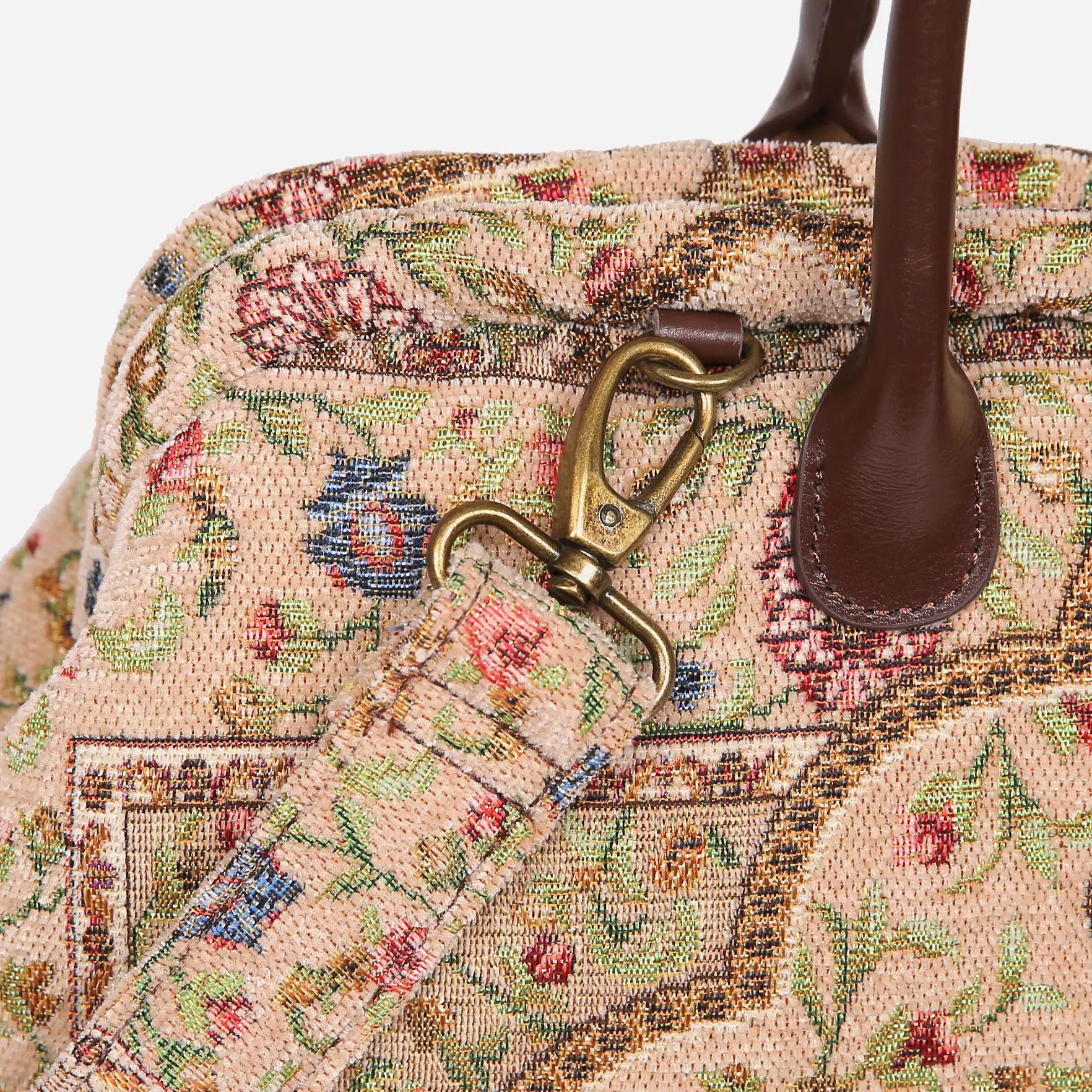 Oriental Beige Mary Poppins Weekender Carpetbag of America clasp