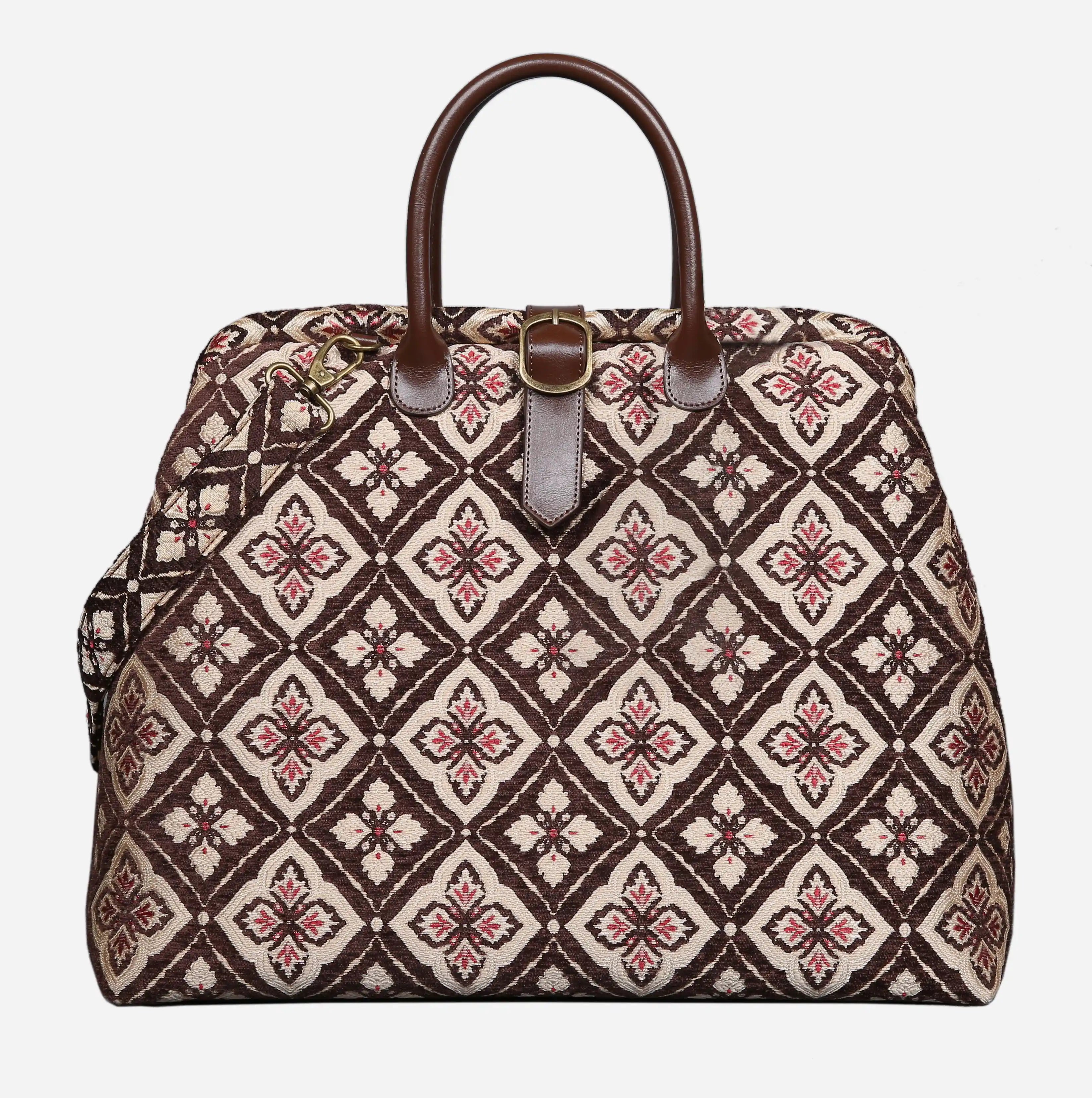 Ethnic Brown Mary Poppins Weekender Carpetbag of America main
