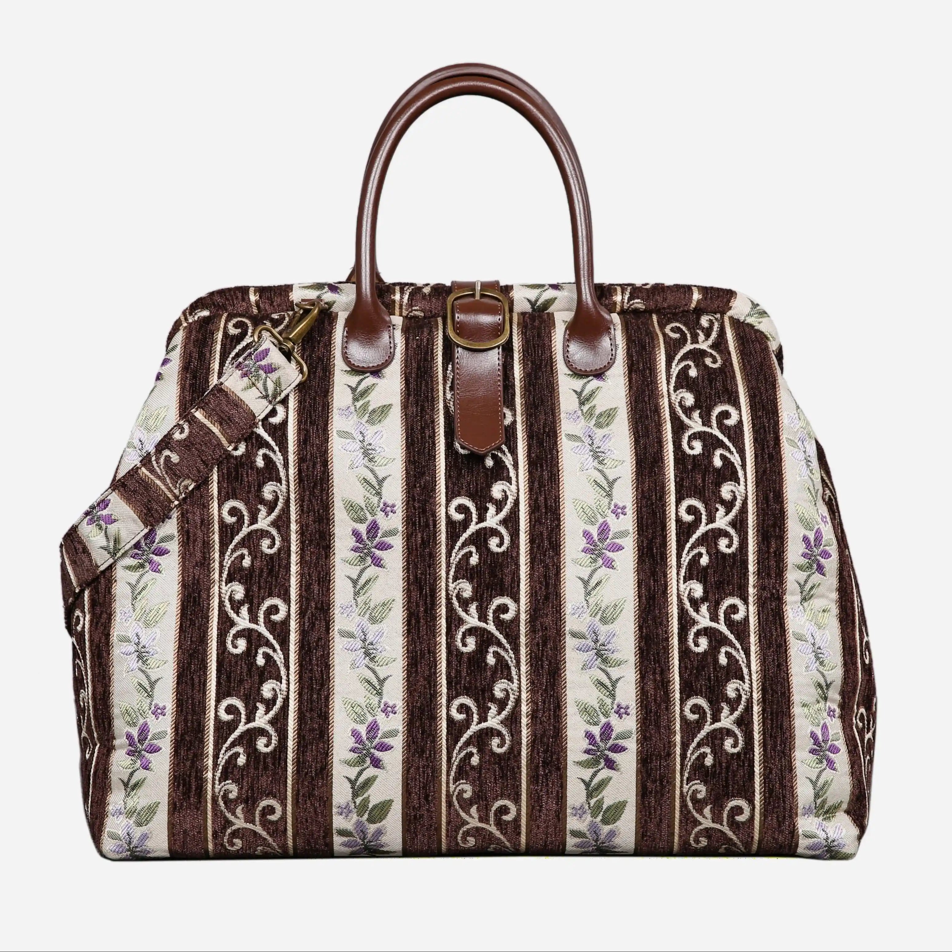 Victorian Stripes Brown Mary Poppins Weekender Carpetbag of America main